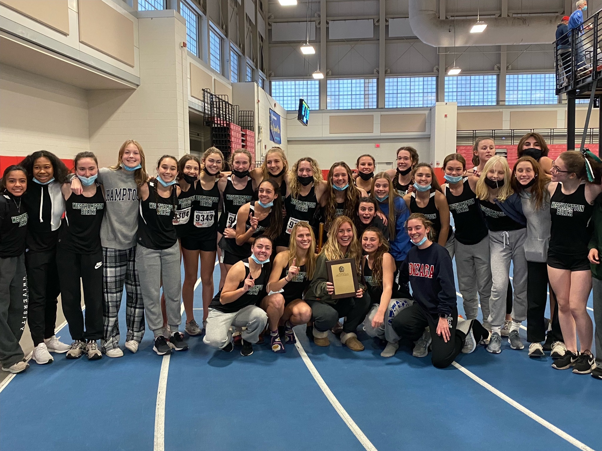 The Westhampton Beach girls indoor track team won the League IV Championships on Saturday.