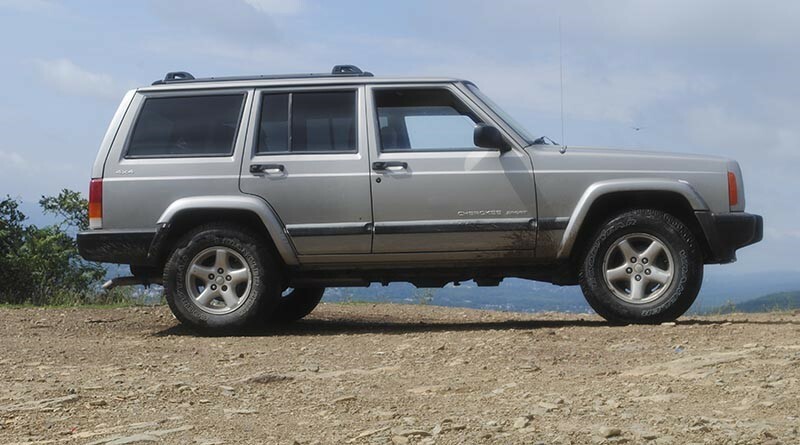 Police are looking for a grey Jeep , like this one pictured, with front end damage.