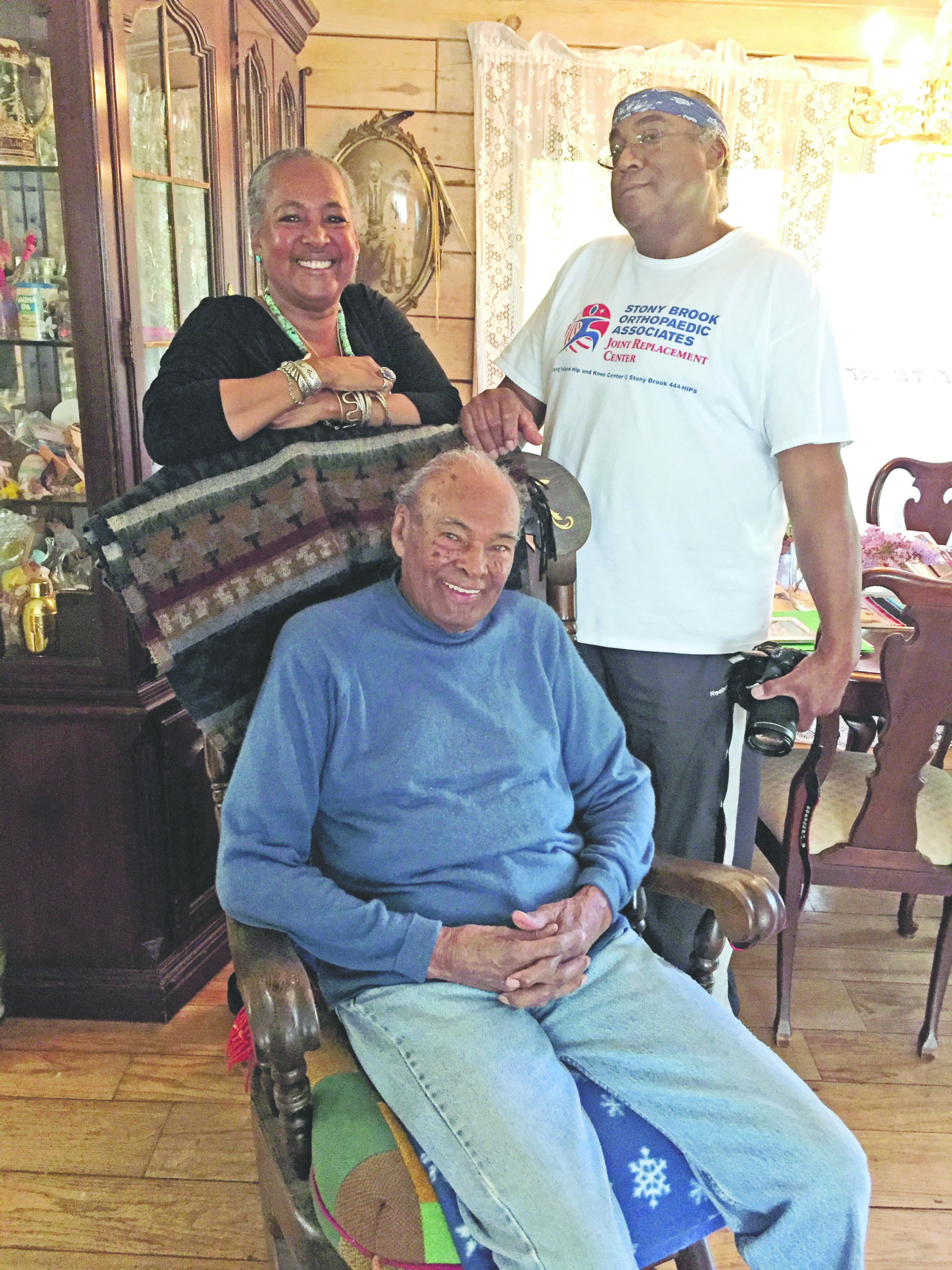 Lubin Hunter with two of his four children, Roberta Hunter and Wickham Hunter.   CAILIN RILEY