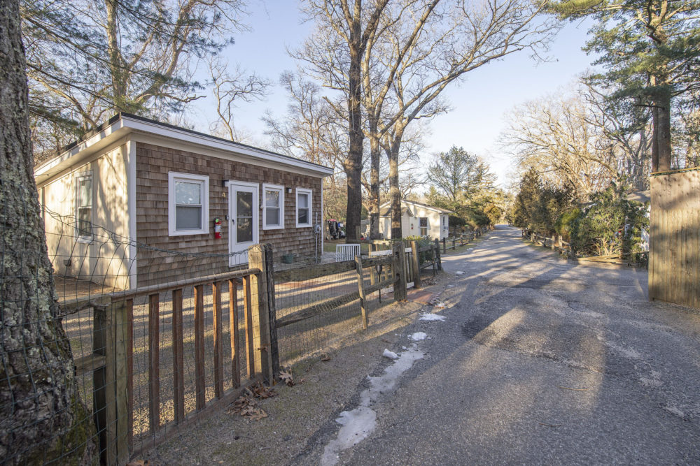 The Sag Harbor Community Housing Partnership's cottages on Route 114. The group is pressing East Hampton Town to include the property in the affordable housing overlay district it has proposed for two neighboring properties.
