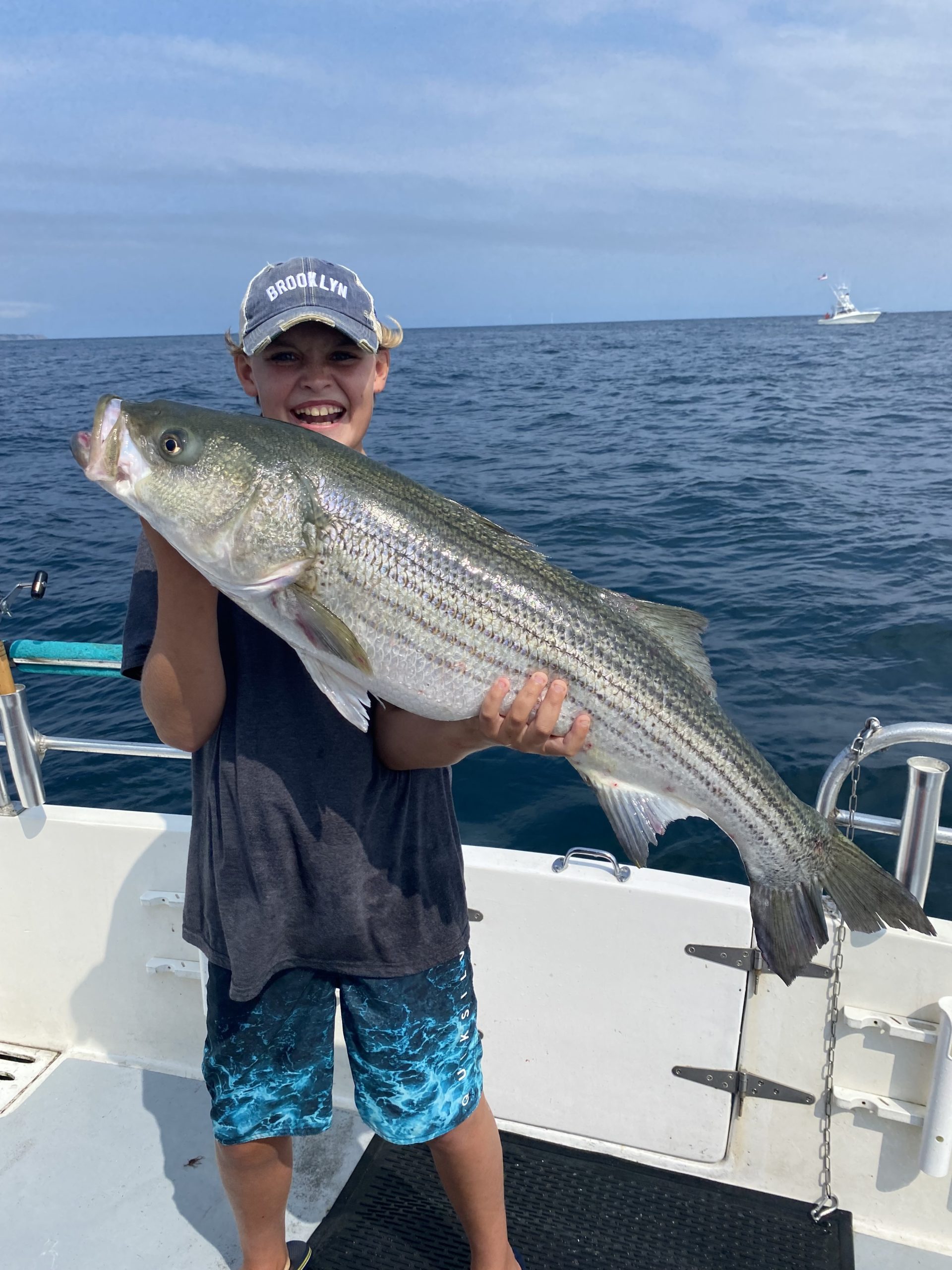 The future of big striped bass, like this one caught aboard the Double D out of Montauk last summer, and the big smiles they bring to faces are riding new guidelines for rebuilding the striper stock that will be open for public comment next month. Stay tuned....