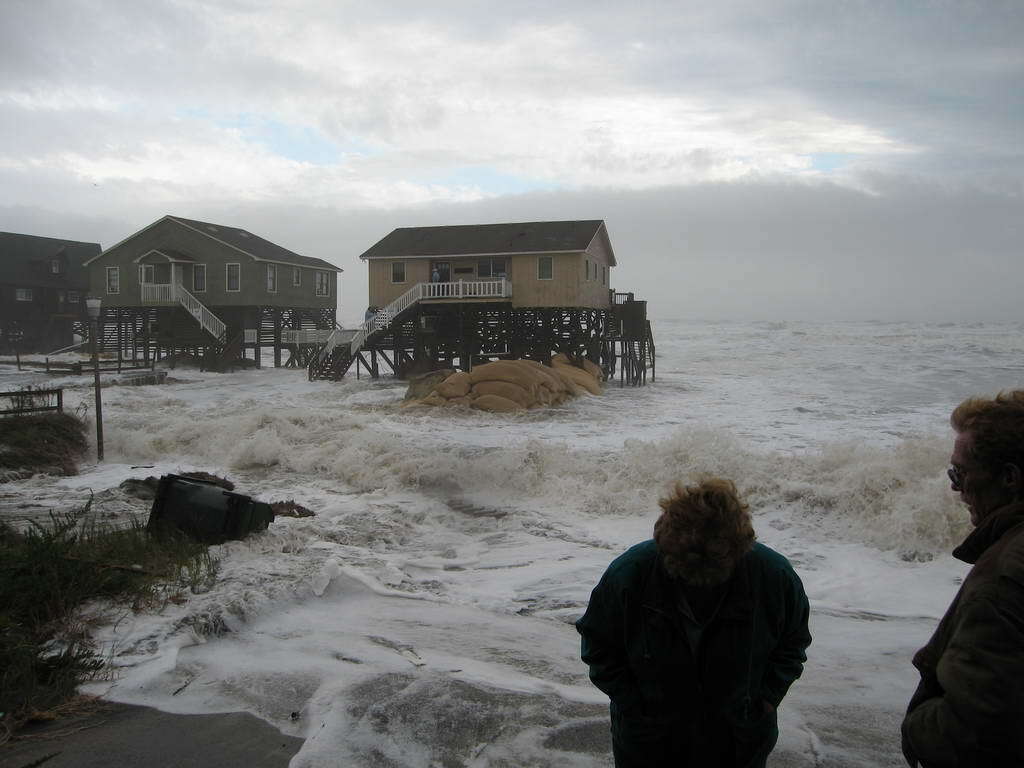 A scene from Nags Head, North Carolina, during a storm in November 2006.