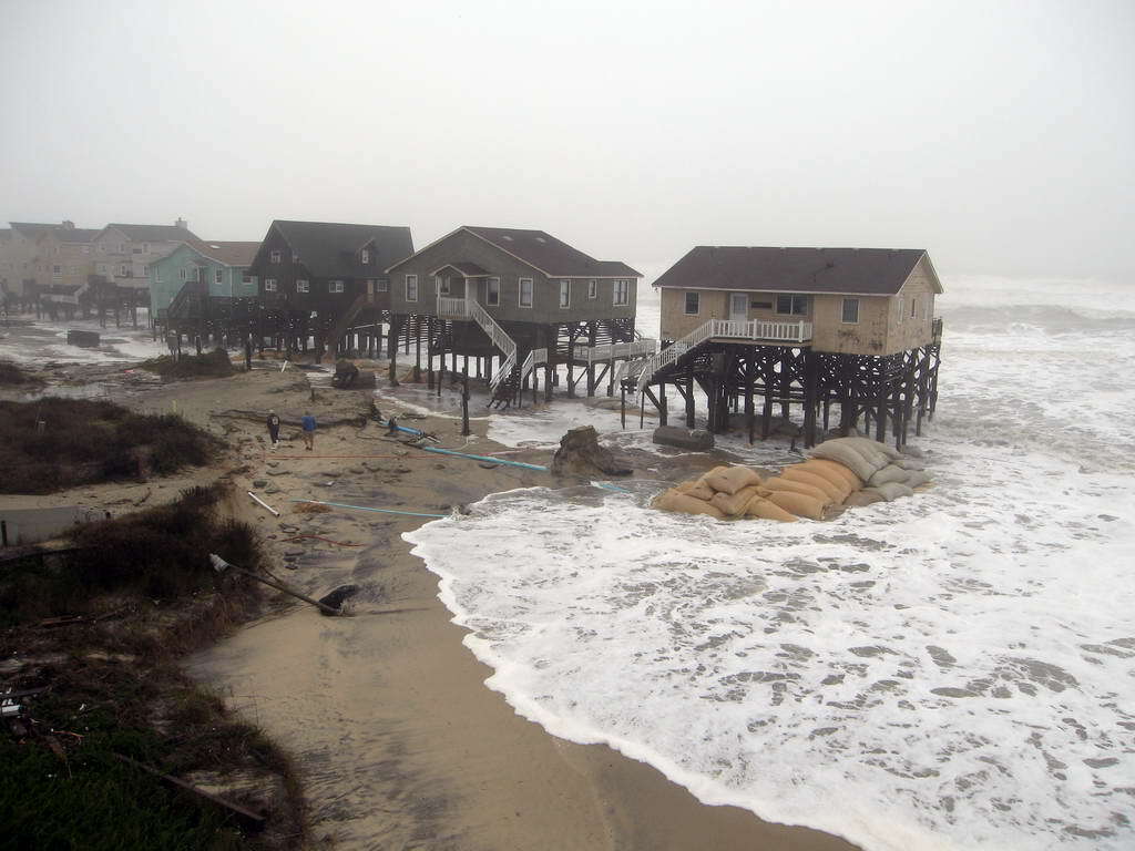 A scene from Nags Head, North Carolina, following a storm in November 2009.