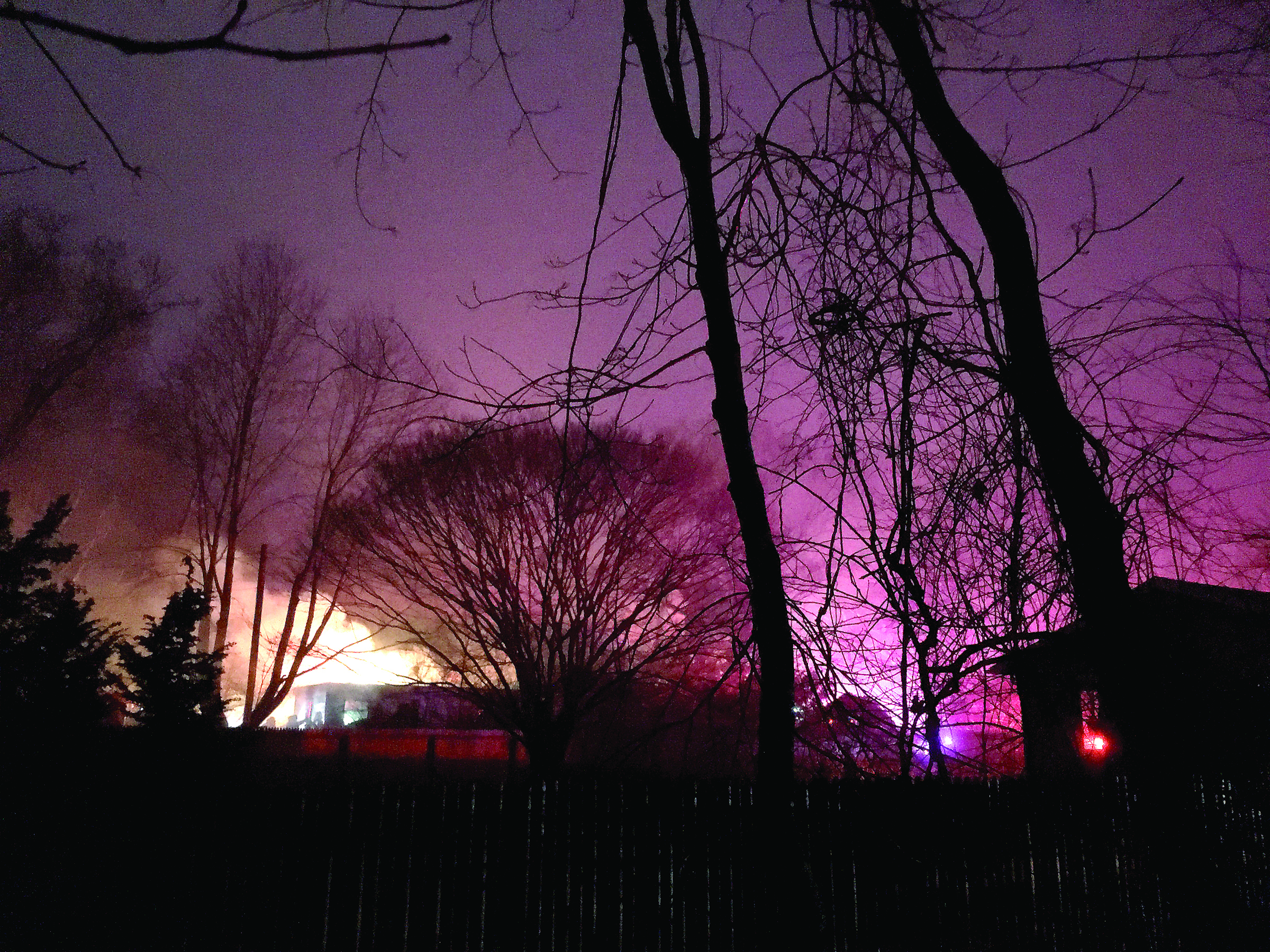 Fire swept through a Narrow Lane home in Bridgehampton on March 18.   ©2022 Grover Gatewood