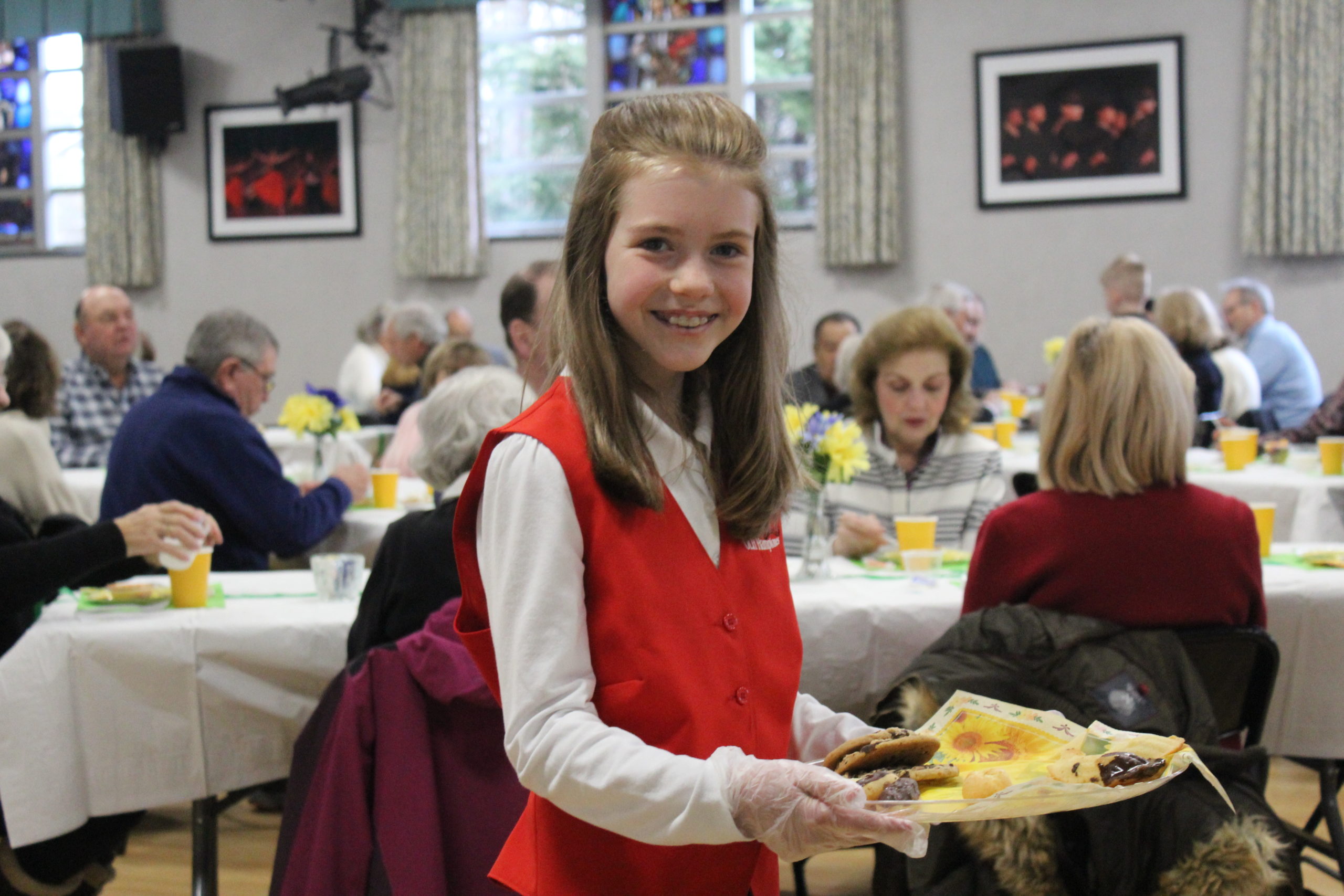Our Lady of the Hamptons School invited students' grandparents for breakfast last weekend. At the event, fourth-grader Jaden Hoffert helped serve.