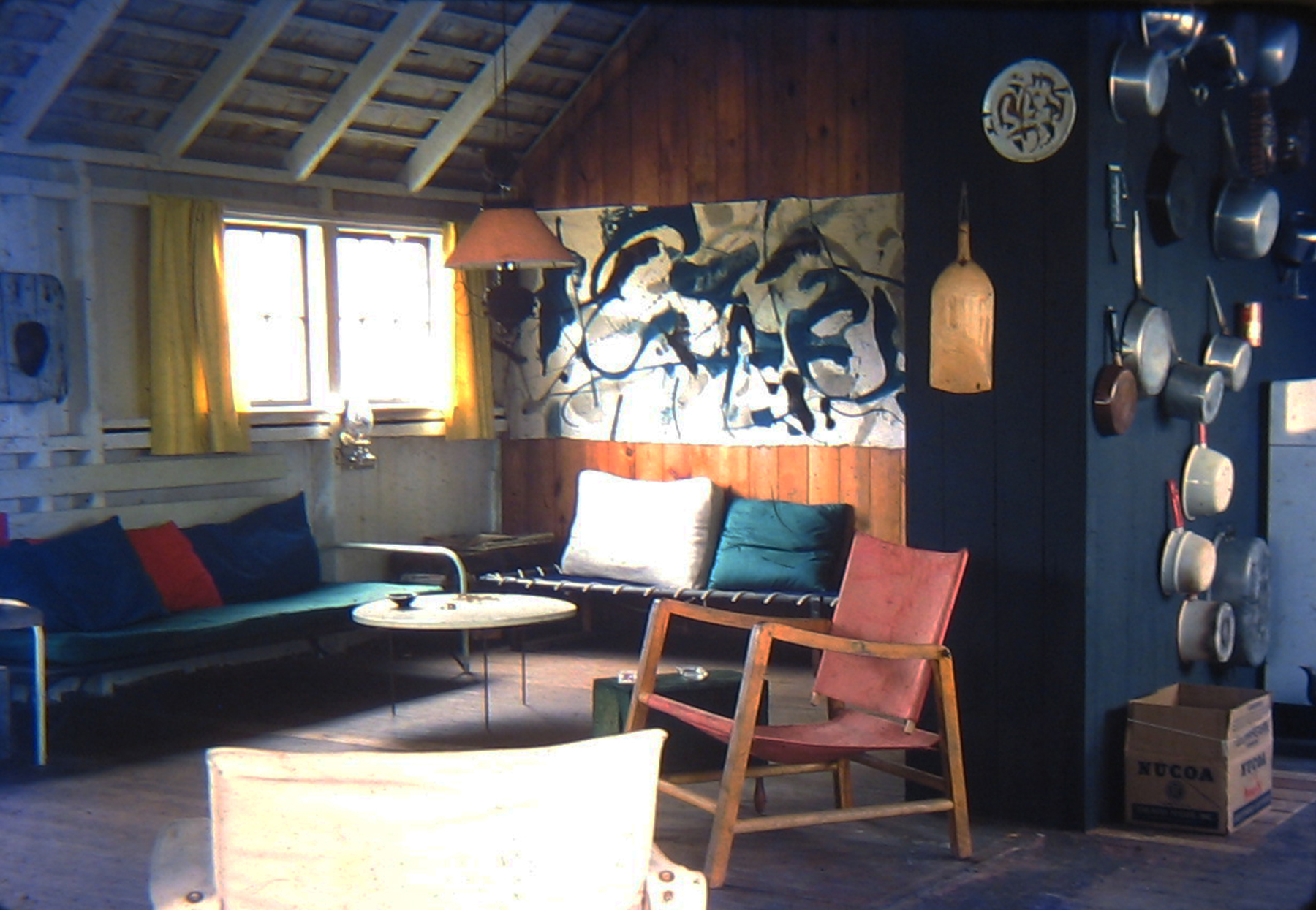Inside the living room of the home where artists James Brooks and Charlotte Park once lived. COURTESY HELEN HARRISON