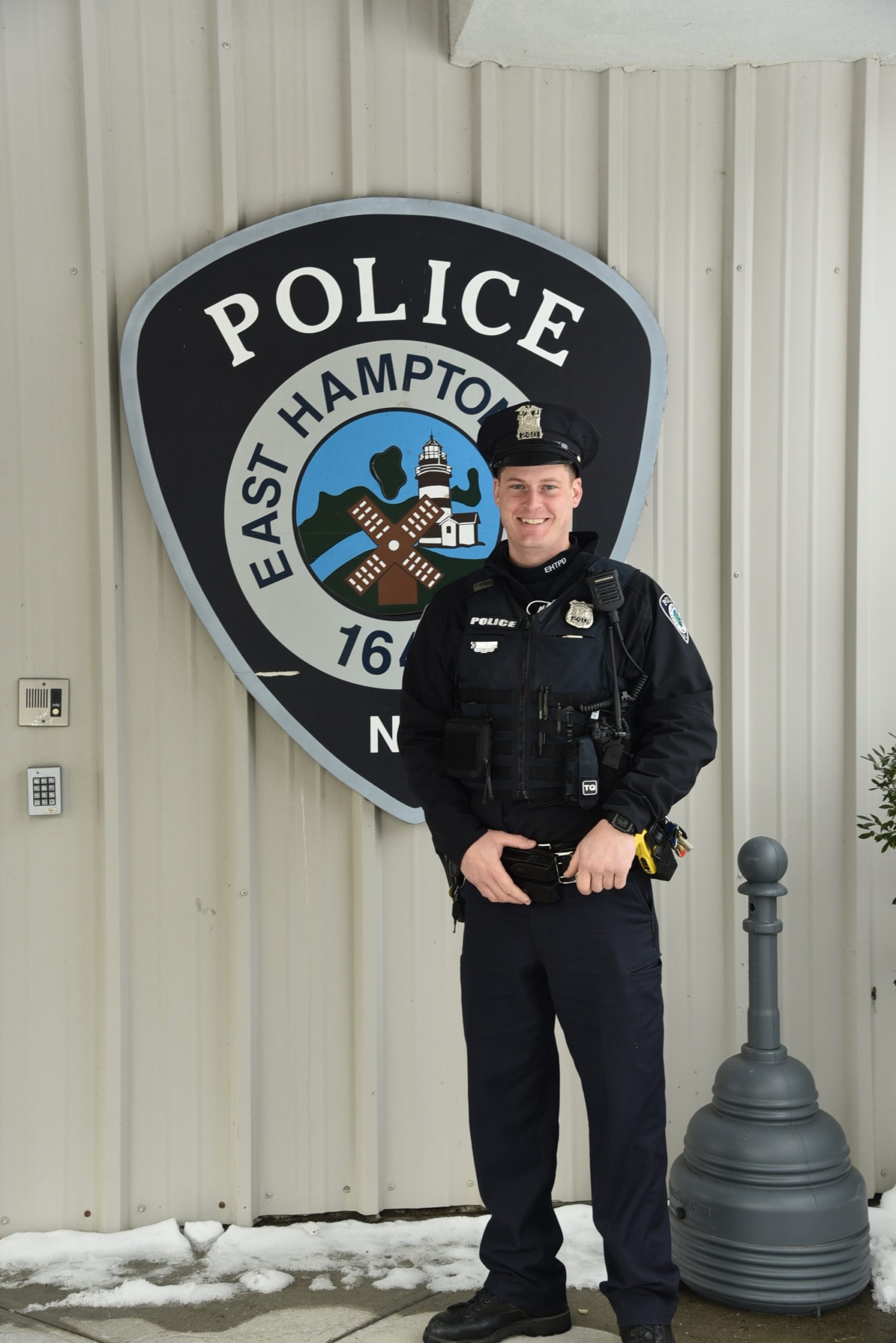 East Hampton Town Police Officer James Gesa was awarded the department's Officer of the Year for his work on a narcotics and weapons investigation and numerous other arrests.