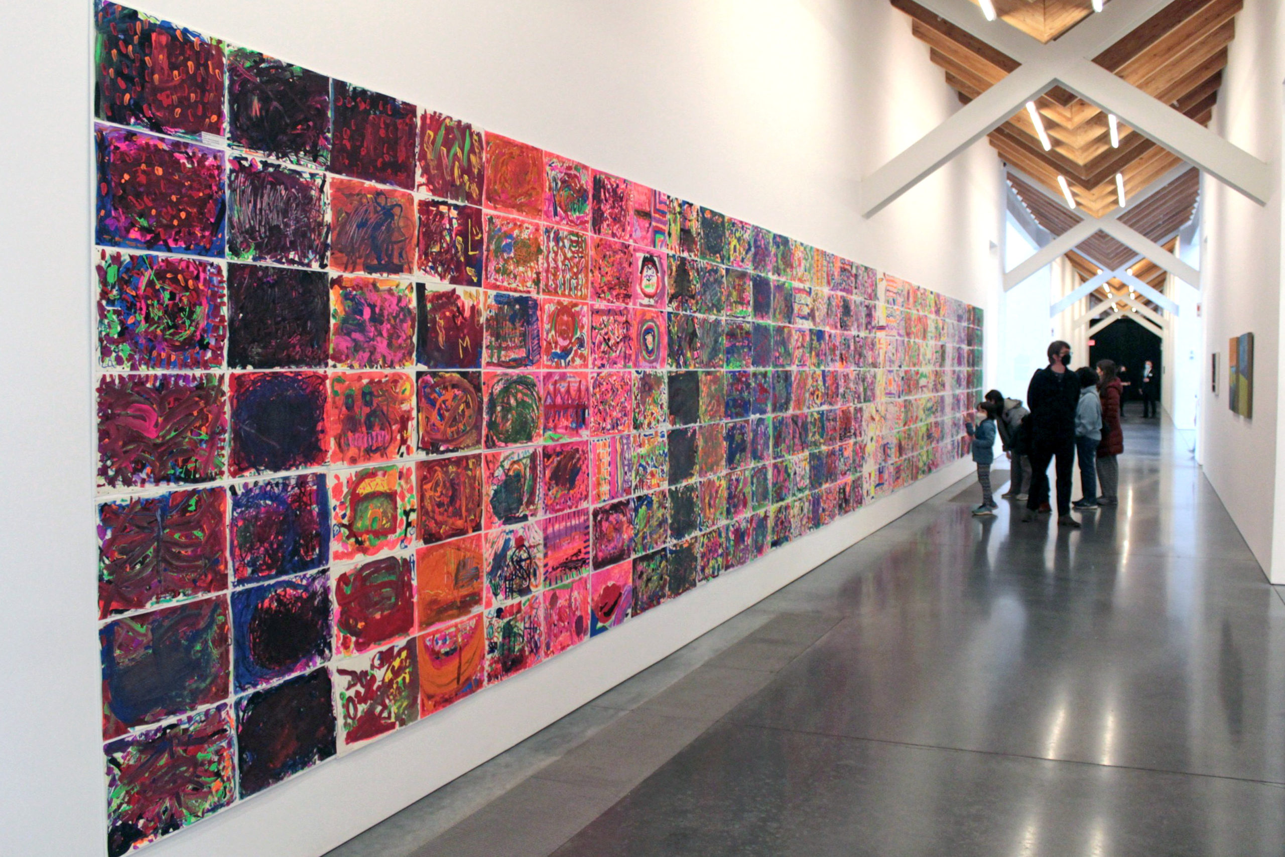 A collaborative mural on view in the Parrish's Student Art Exhibition. TOM KOCHIE