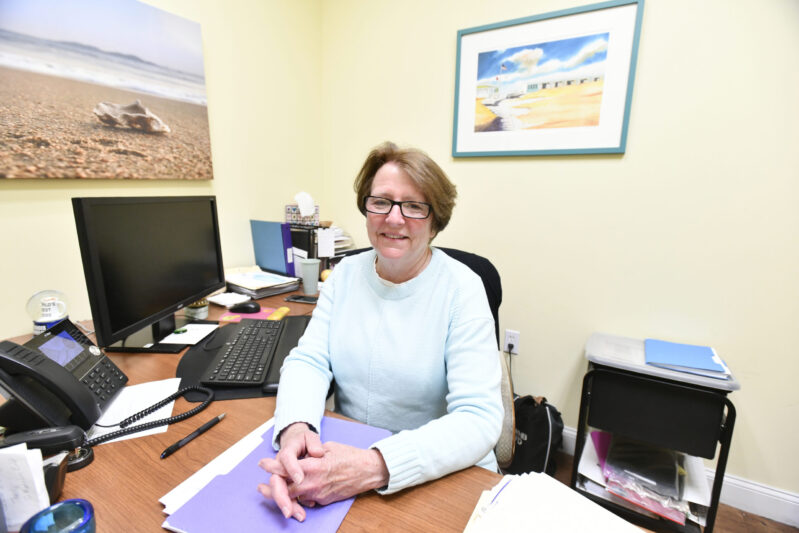 Retiring Senior Services Director Liz Dwyer in her office at the Senior Center in Hampton Bays.  