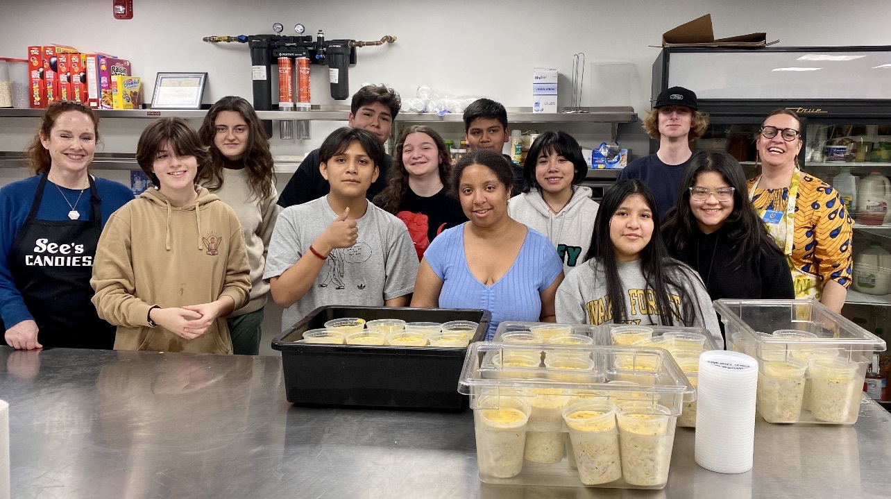 Hampton Bays High School Key Club members recently helped to prepare 90 quarts of soup for those in need.
