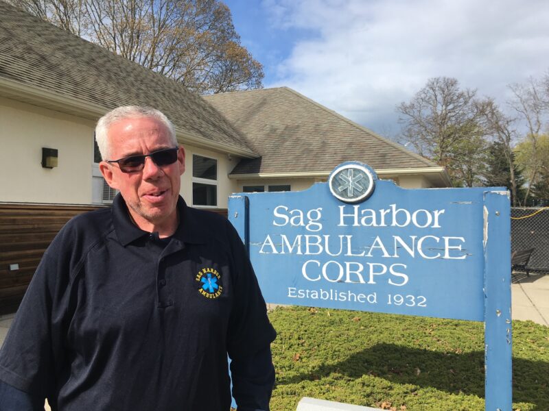 Eddie Downes from the Sag Harbor Volunteer Ambulance was first on the scene of the crash.   KITTY MERRILL