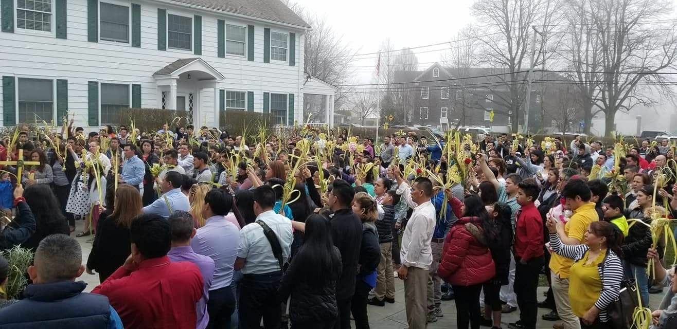 A Palm Sunday service drew a large crowd in 2019. COURTESY QUEEN OF THE MOST HOLY ROSARY CATHOLIC CHURCH
