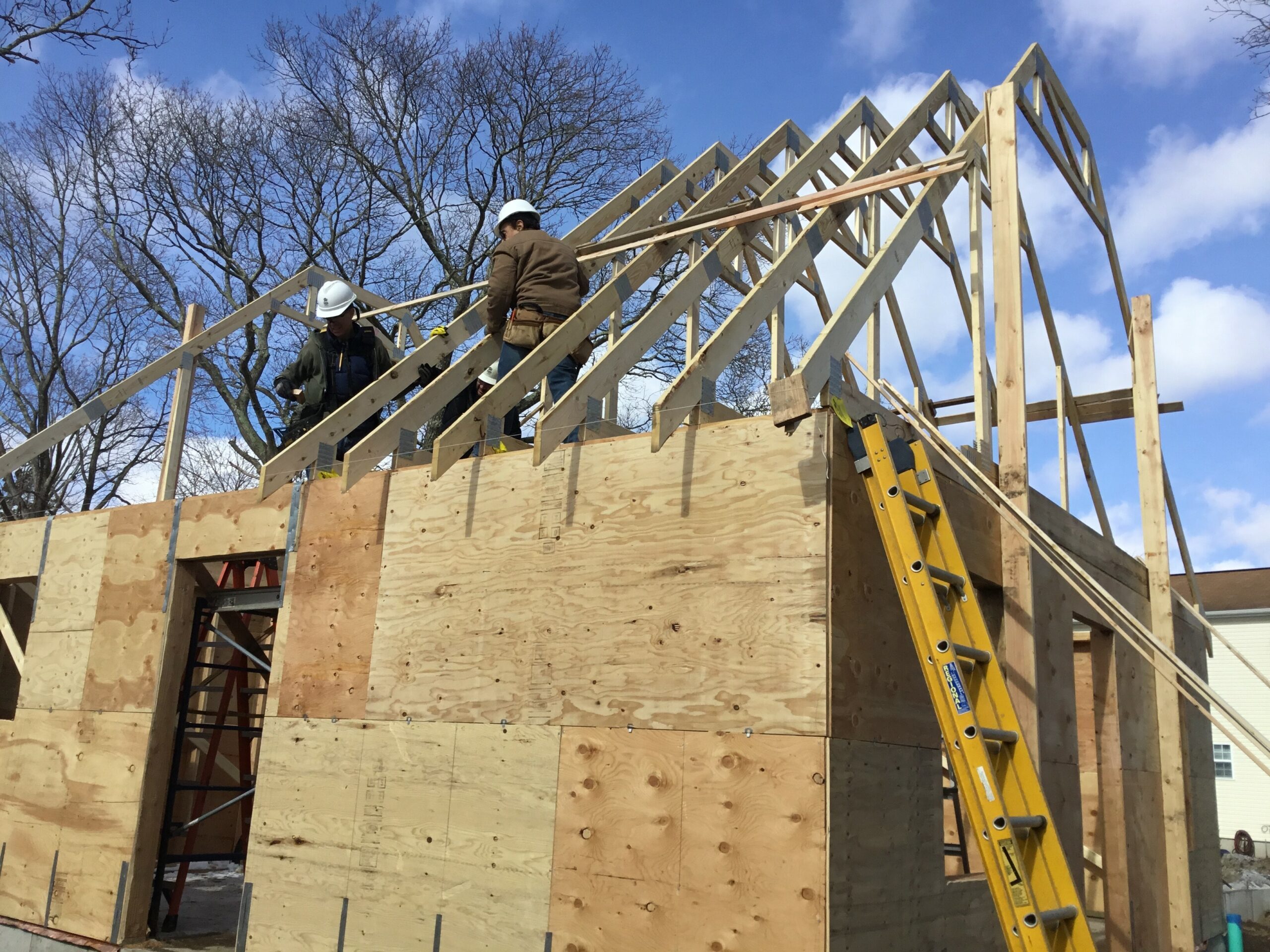 An affordable house currently under construction in Southampton Town.      COURTESY HABITAT FOR HUMANITY