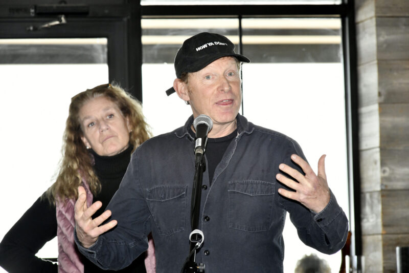 Krae Van Sickle makes a point at the Express Sessions at Gurney's in on April 28,  DANA SHAW