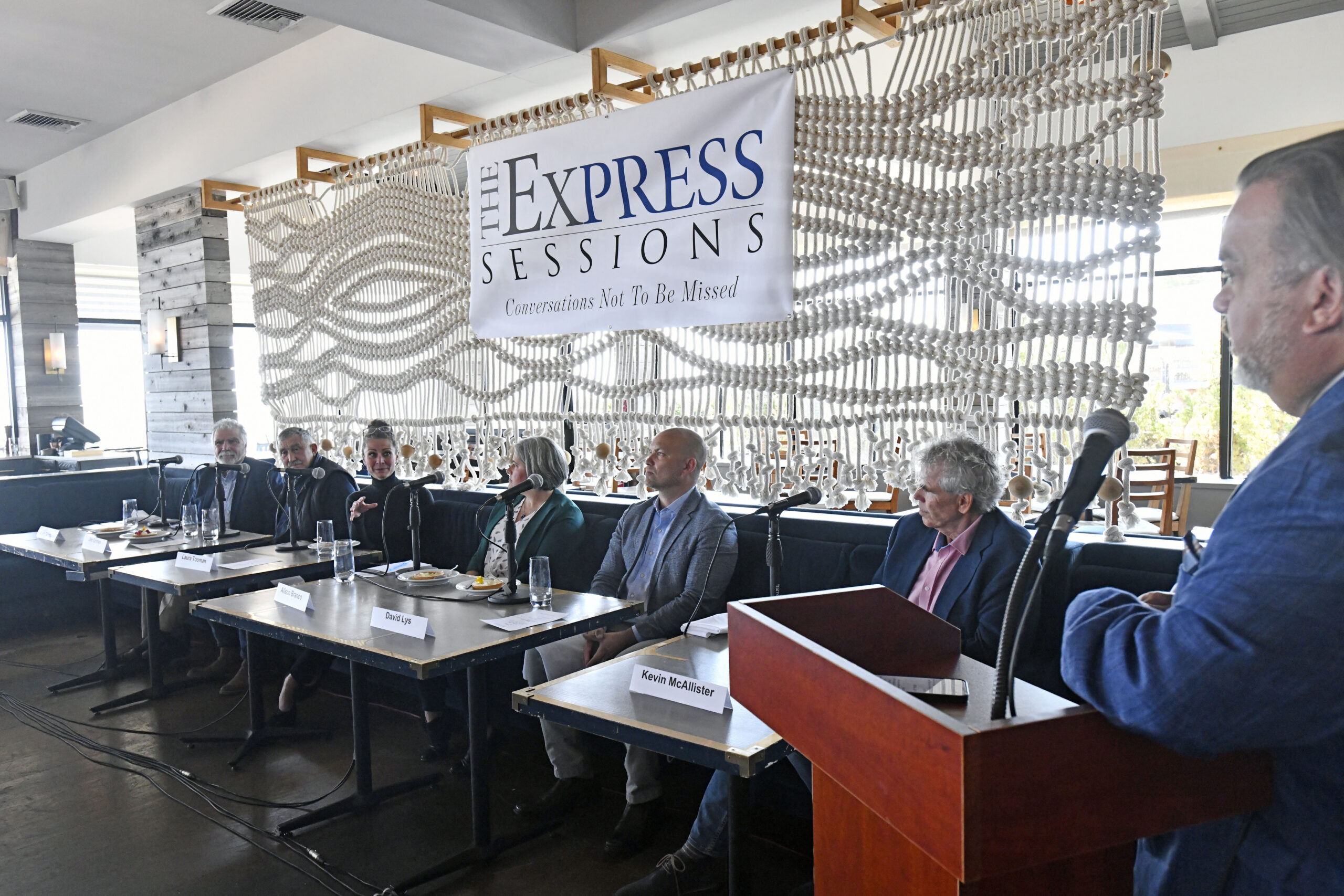 The panel at the Express Session at Gurney's on Thursday afternoon.   DANA SHAW