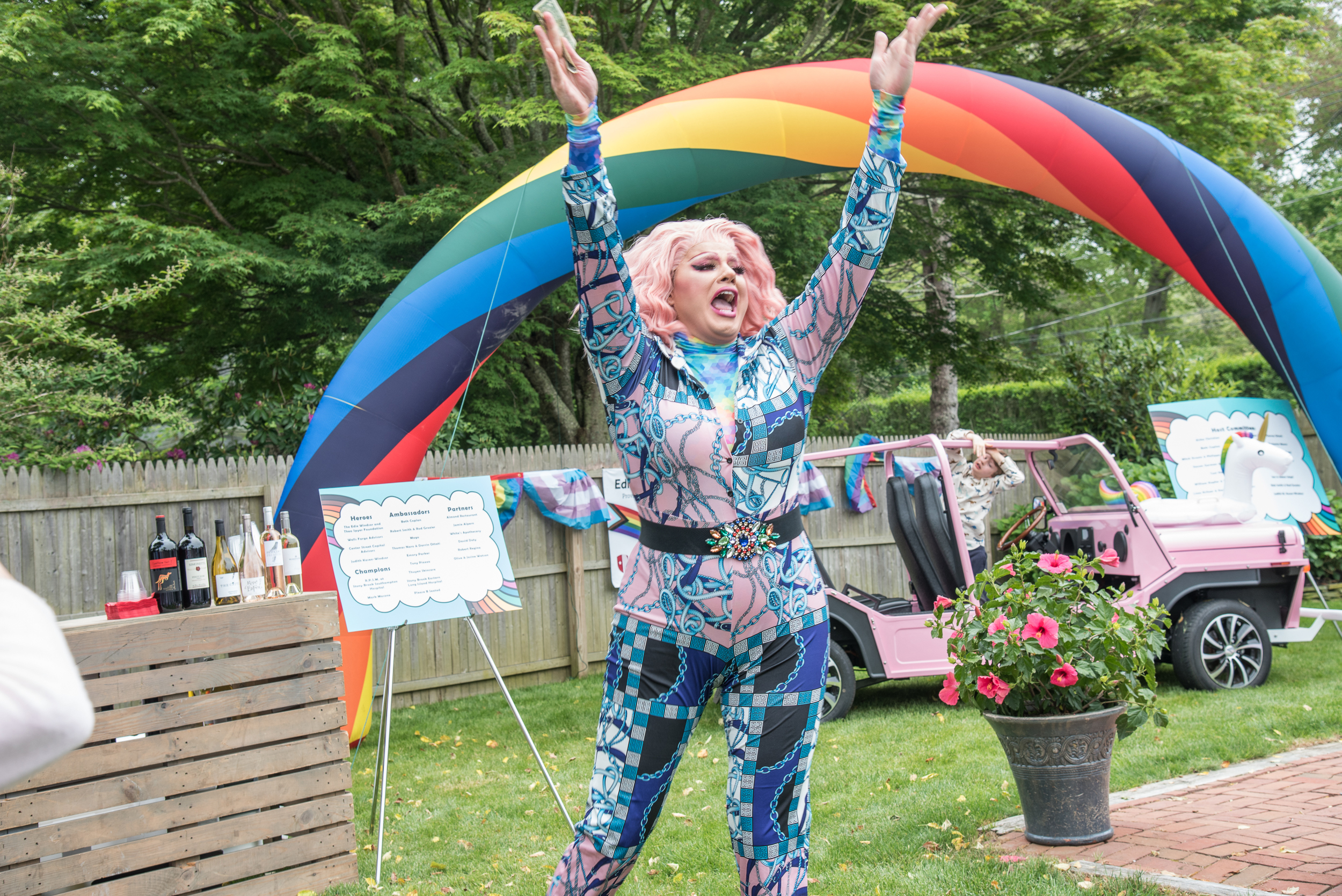 Victoria Falls at the annual Edie’s Backyard BBQ  on Saturday to benefit the Edie Windsor Healthcare  Center at Stony Brook Southampton Hospital.  LISA TAMBURINI