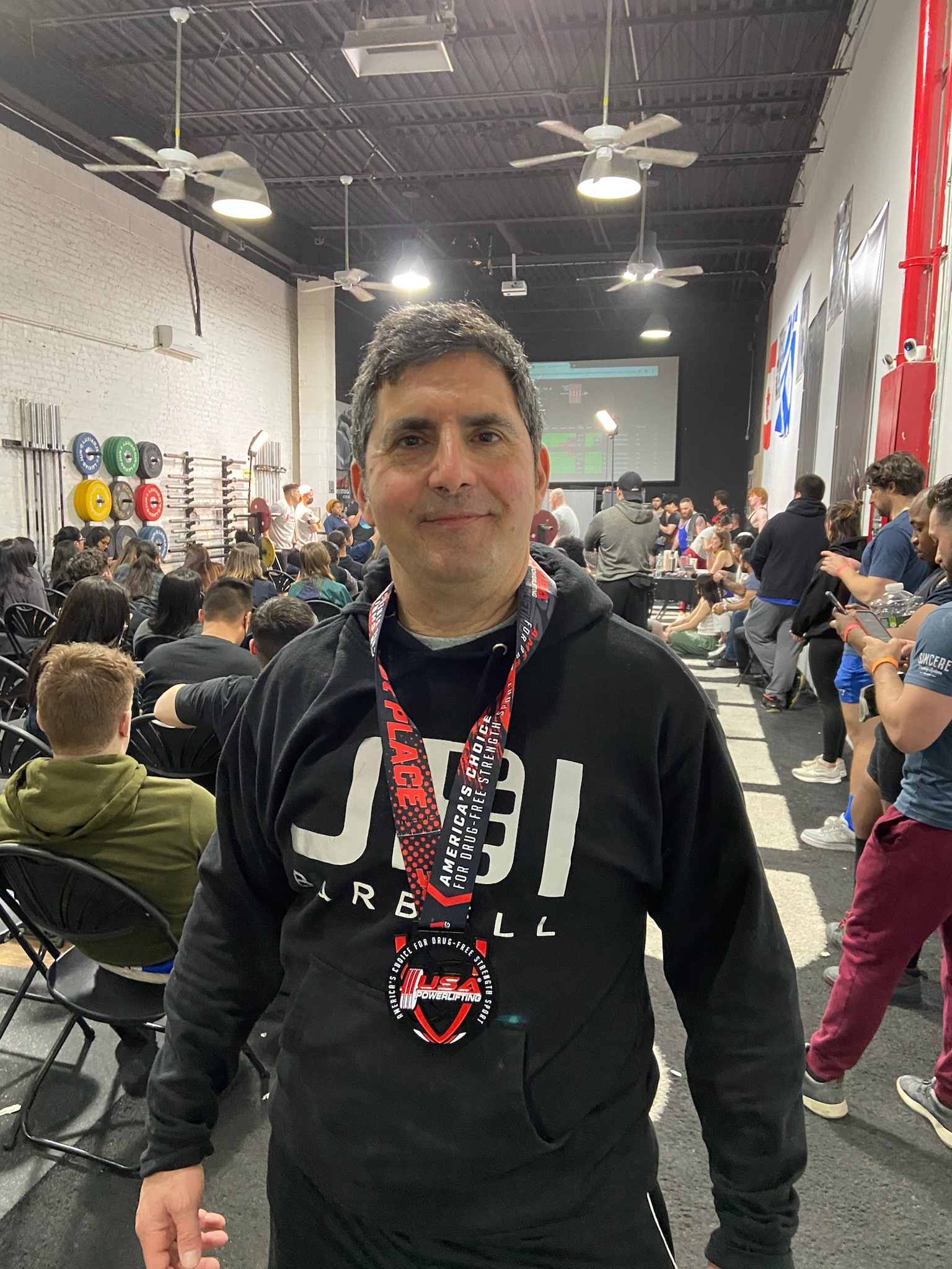 Mike Mayo after winning his first place medal at a competition on April 30.