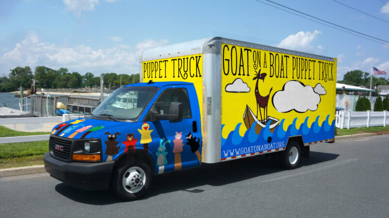 This truck was made for puppeteering, and that’s just what it’ll do! COURTESY GOAT ON A BOAT PUPPET THEATRE