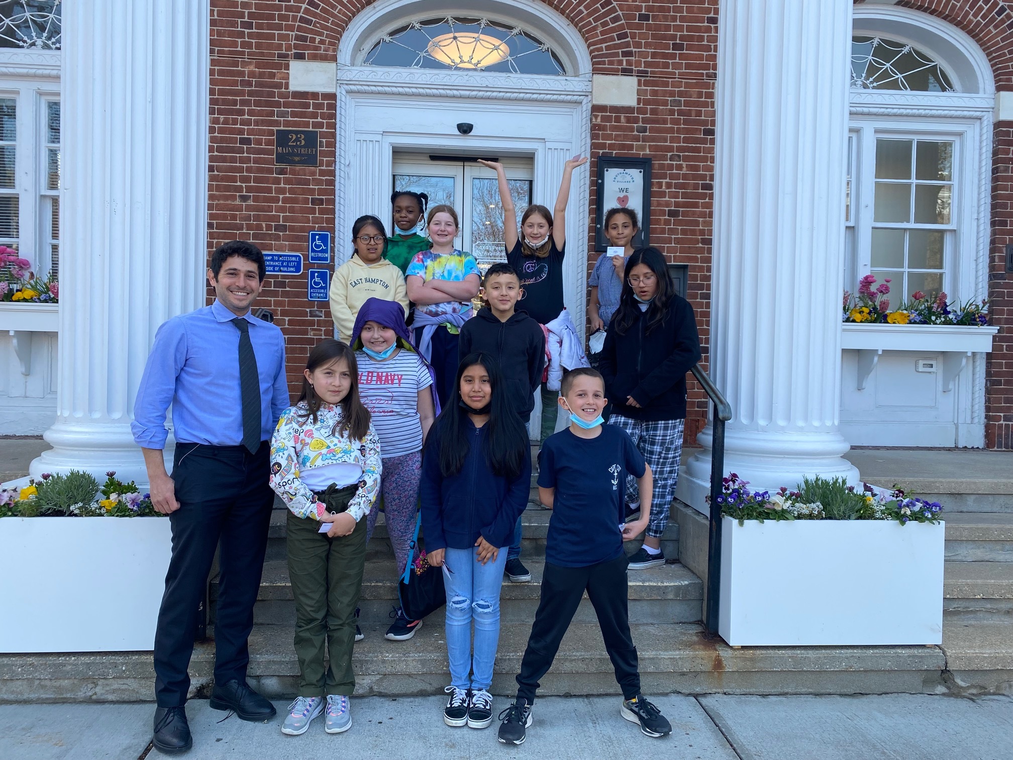 Members of the Southampton Elementary School Student Council and the cLub's advisers, Annemarie Calogrias and Lisa Carew, recently visited Southampton Village Hall, where Southampton Village Mayor Jesse Warren facilitated a tour of the various departments and the building. The students learned firsthand about different government jobs from employees who met and spoke with them. They also participated in a question-and-answer session with the mayor, who was impressed with their thoughtful and inquisitive questions. COURTESY SOUTHAMPTON SCHOOL DISTRICT