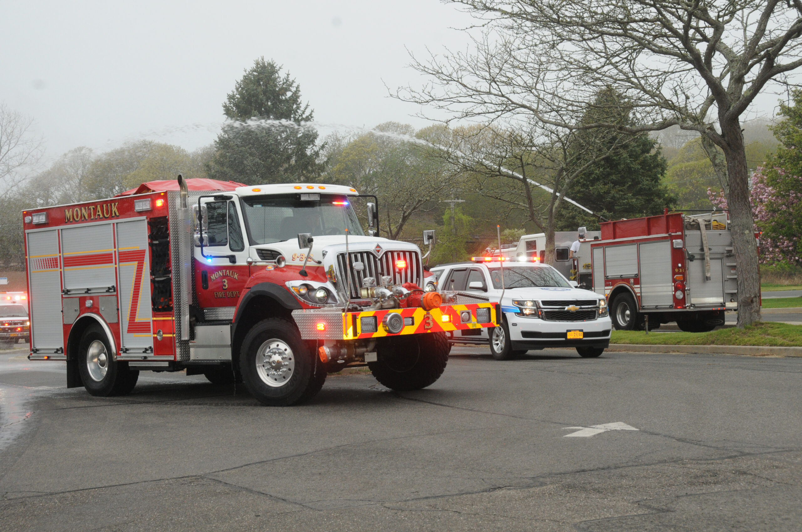 The Montauk Fire Department members and their families celebrated with a traditional 