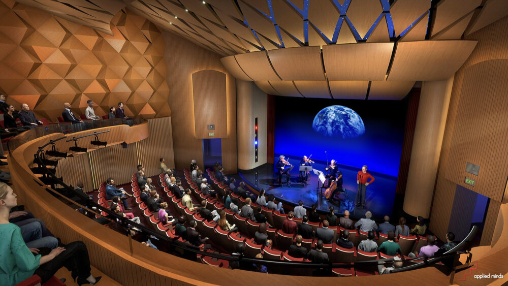 Renderings of the John Drew Theater plan released in February 2022. On stage, 