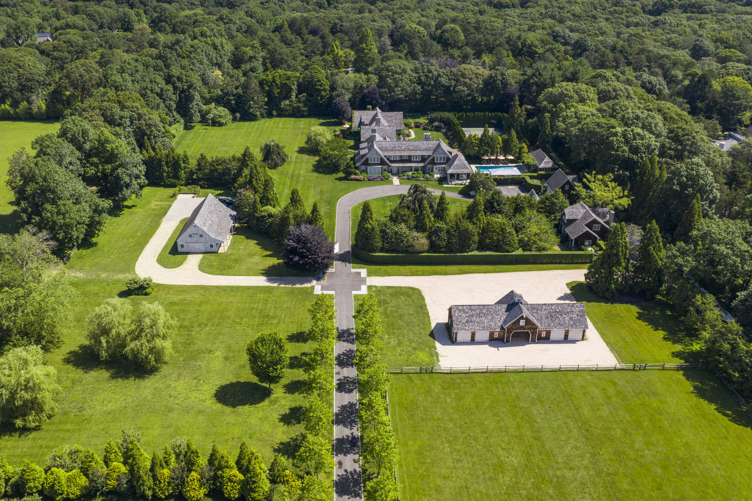 The Cedar Street 21.8-acre compound in East Hampton recently sold for 22.7 million. COURTESY SOTHEBY'S INTERNATIONAL REALTY