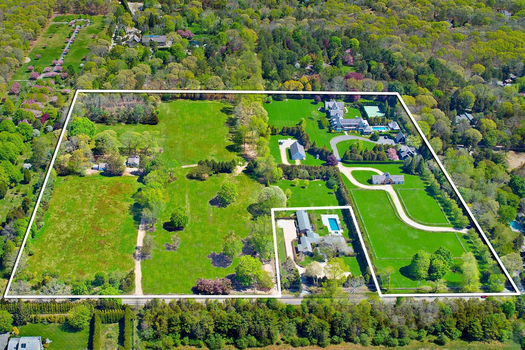 The Cedar Street 21.8-acre compound in East Hampton recently sold for 22.7 million. COURTESY SOTHEBY'S INTERNATIONAL REALTY