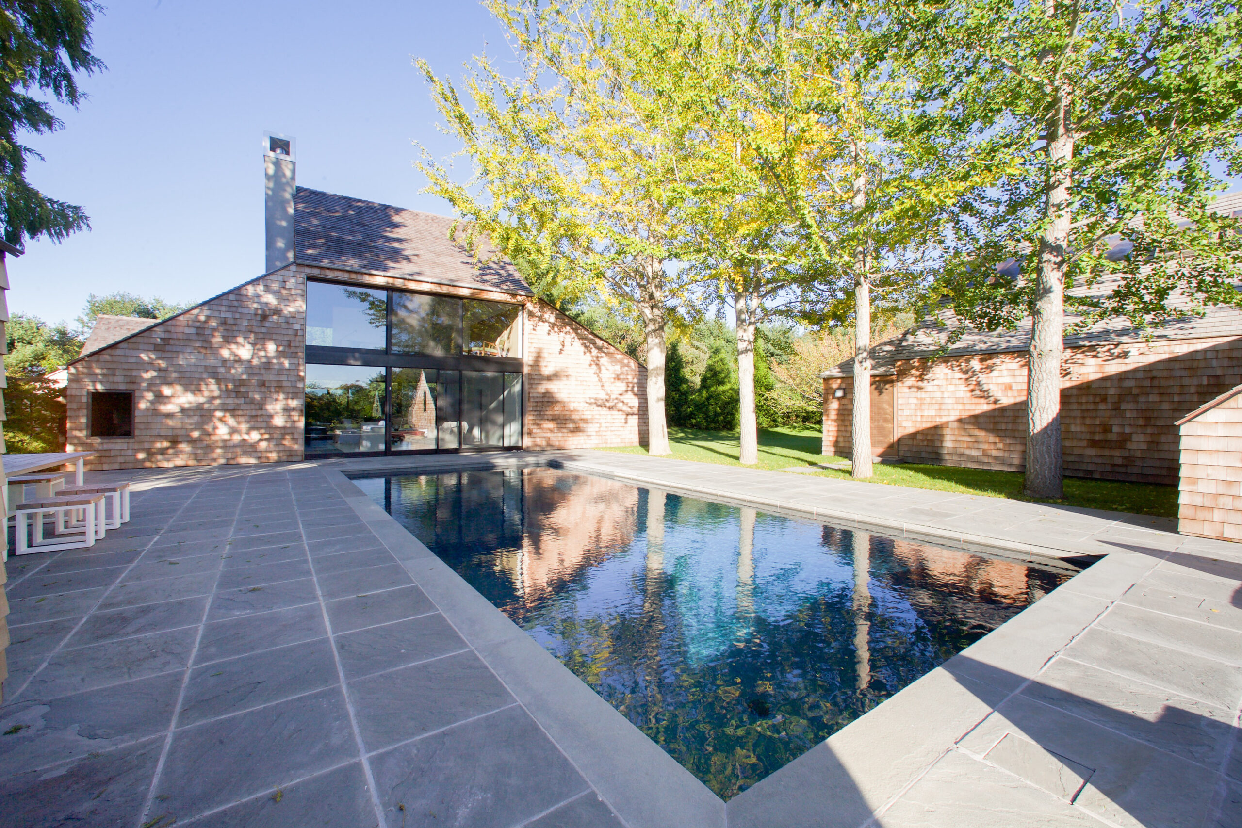 The former home of architect Norman Jaffe at 635 Lumber Lane in Bridgehampton recently sold for $7.5 million.  COURTESY COMPASS