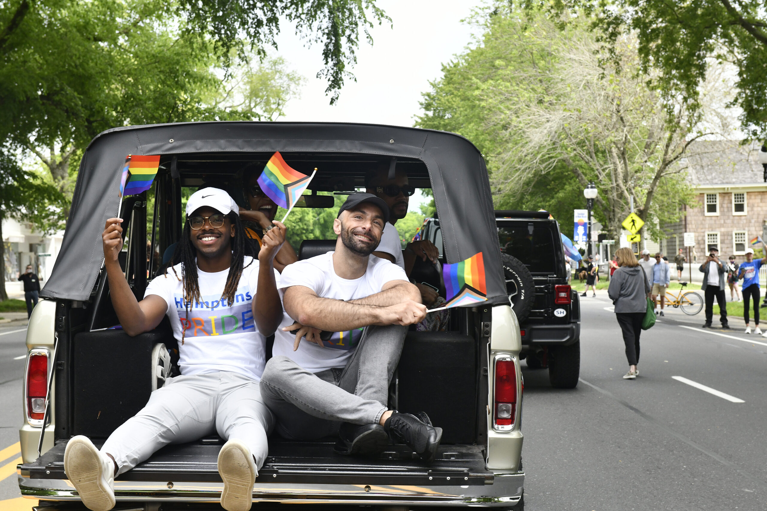 Participants in the Hamptons Pride Parade on Saturday.