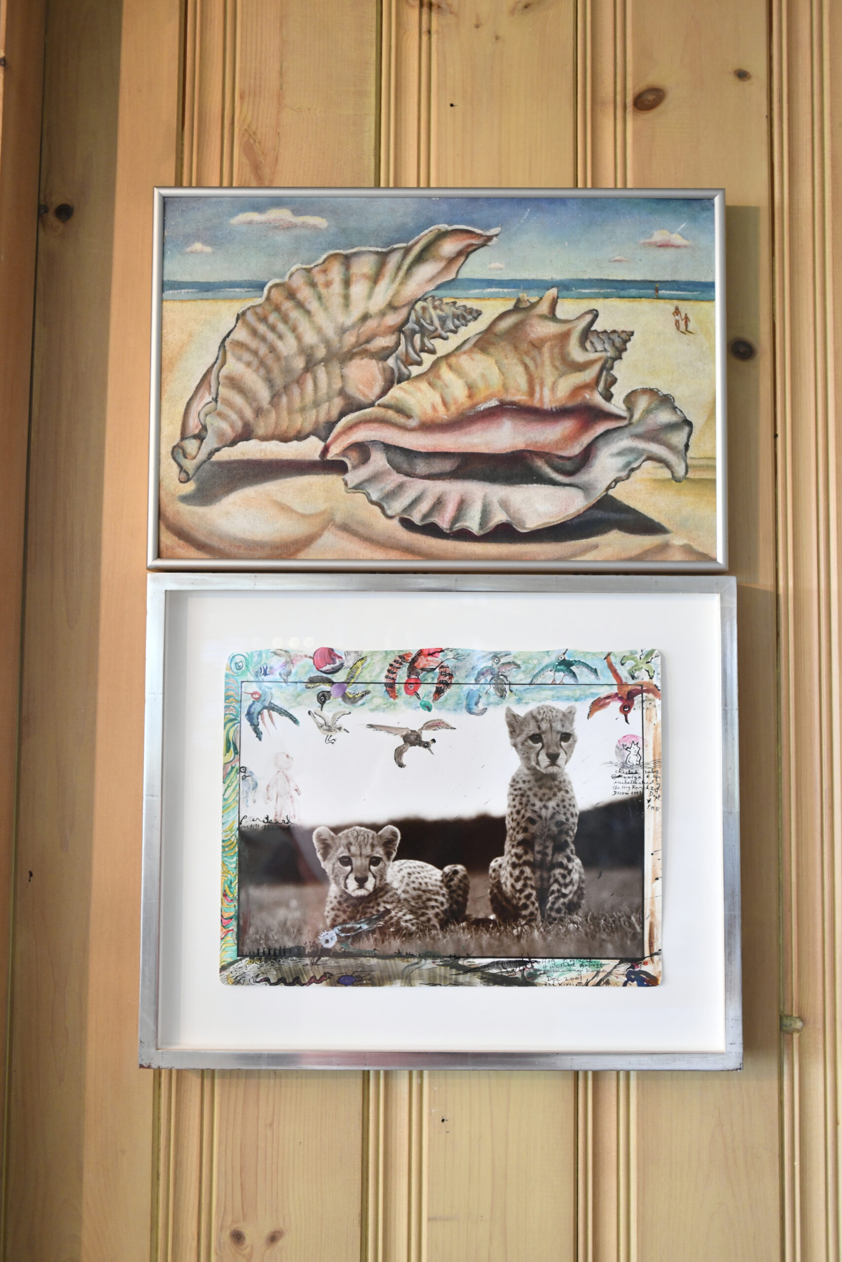 A vintage shell painting and a work by Peter Beard.  DANA SHAW