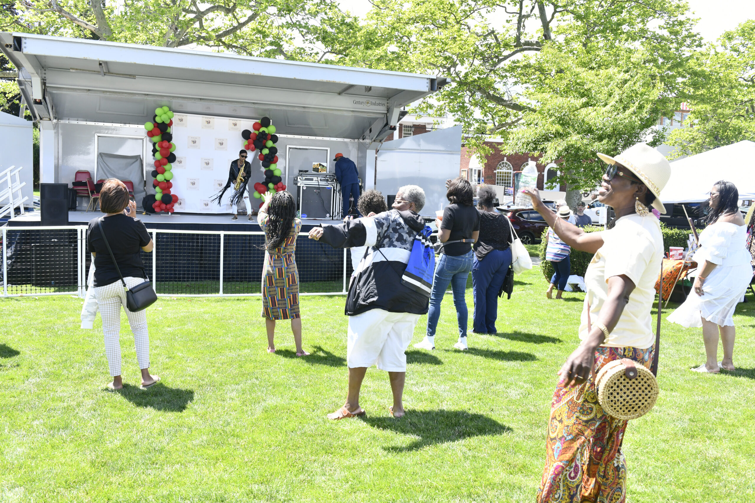 Ashley Keiko, saxophonist, composer, singer/songwriter, performs in Agawam Park in Southampton on Saturday during the annual Juneteenth celebration.    DANA SHAW