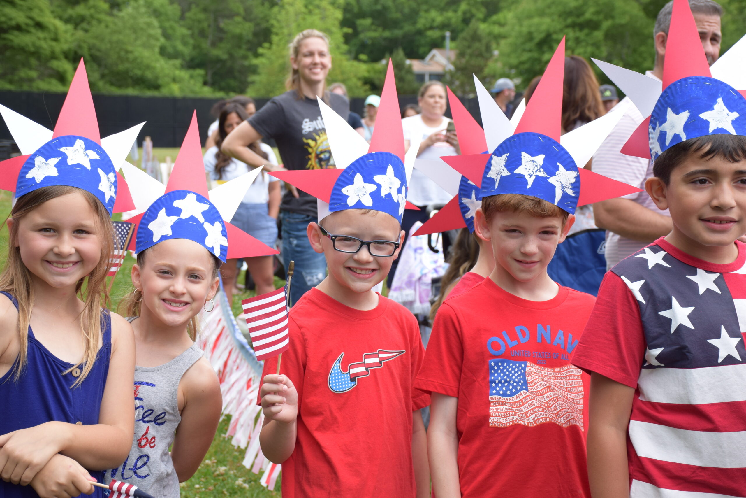 Eastport-South Manor School District elementary school students celebrated Flag Day on June 14. COURTESY EASTPORT-SOUTH MANOR SCHOOL DISTRICT