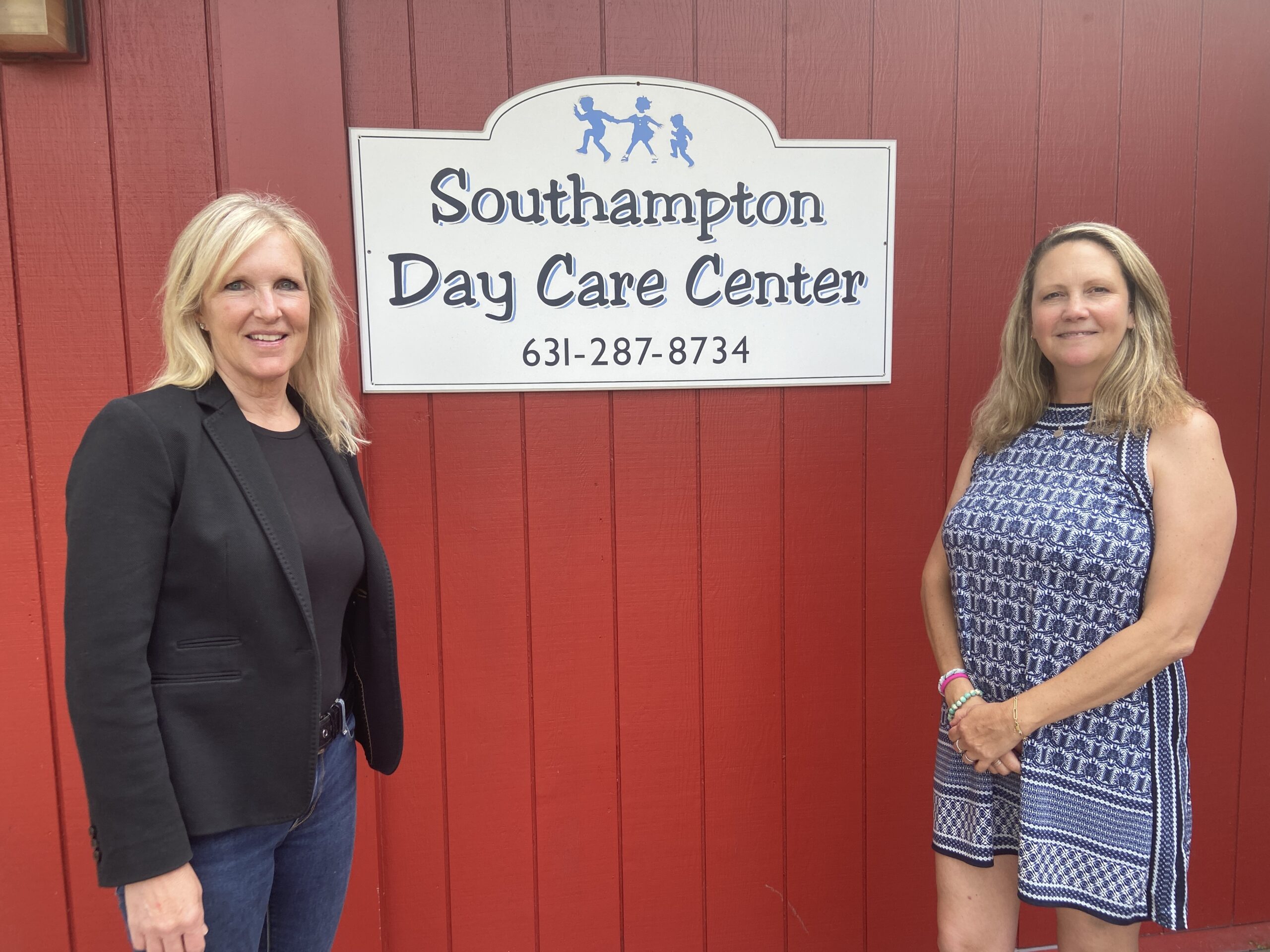 BY JULIA HEMING Southampton Day Care Center board president Susan Hovdesven (left) and director Rachel Copt (right) at the day care.