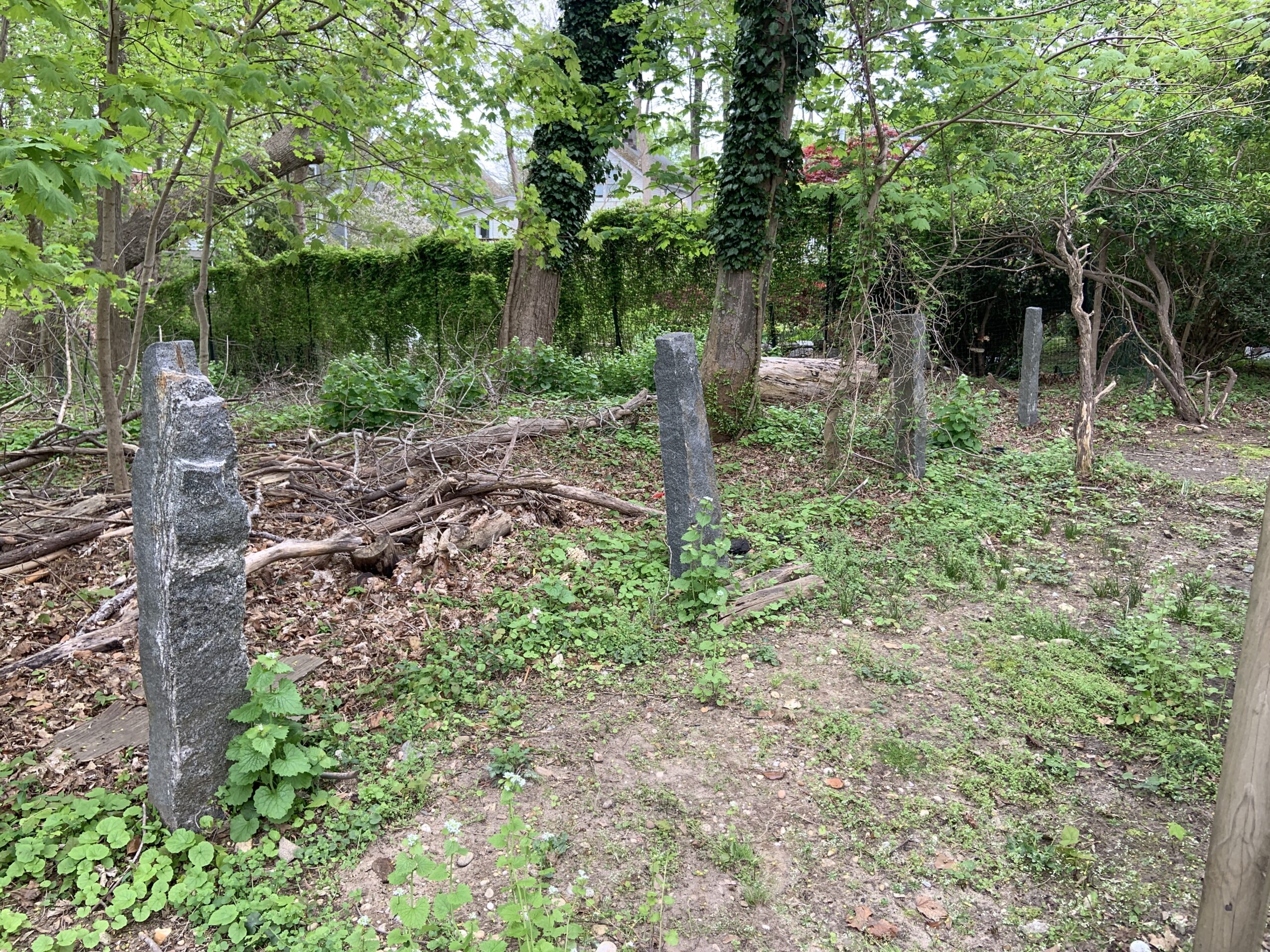 Granite fence posts remain on the property. STEPHEN J. KOTZ