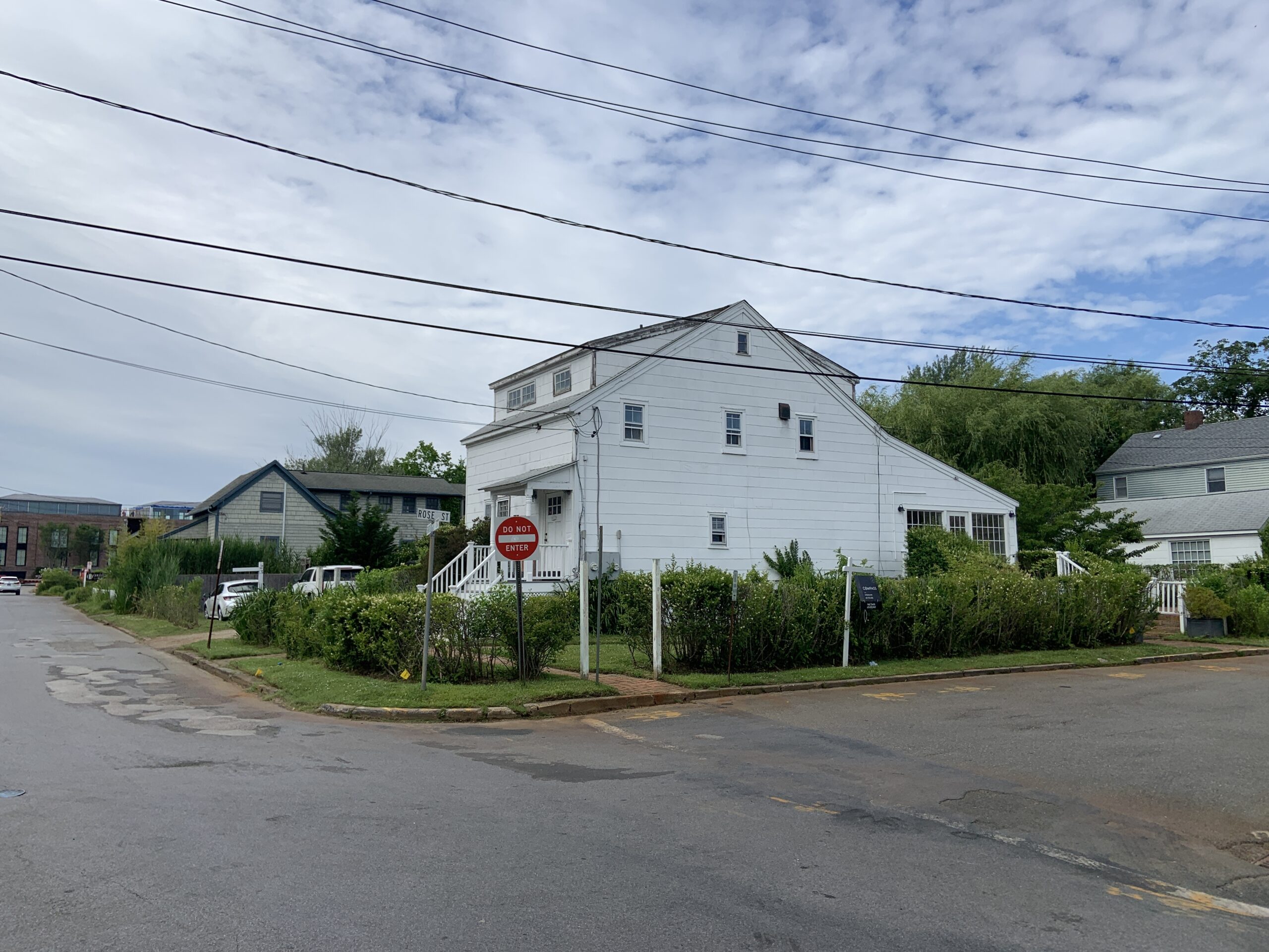 The view looking north on Bridge Street of the site being proposed for a major affordable housing and commercial development in Sag Harbor.  STEPHEN J. KOTZ