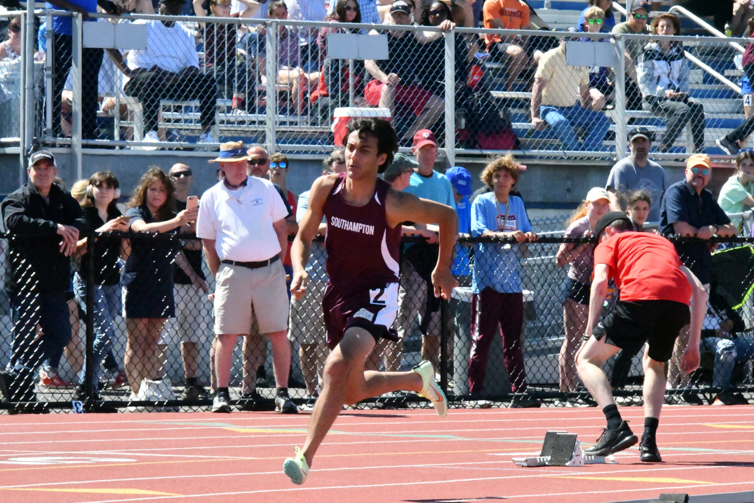 Harrison Gavalas in the 4x400-meter relay at states.