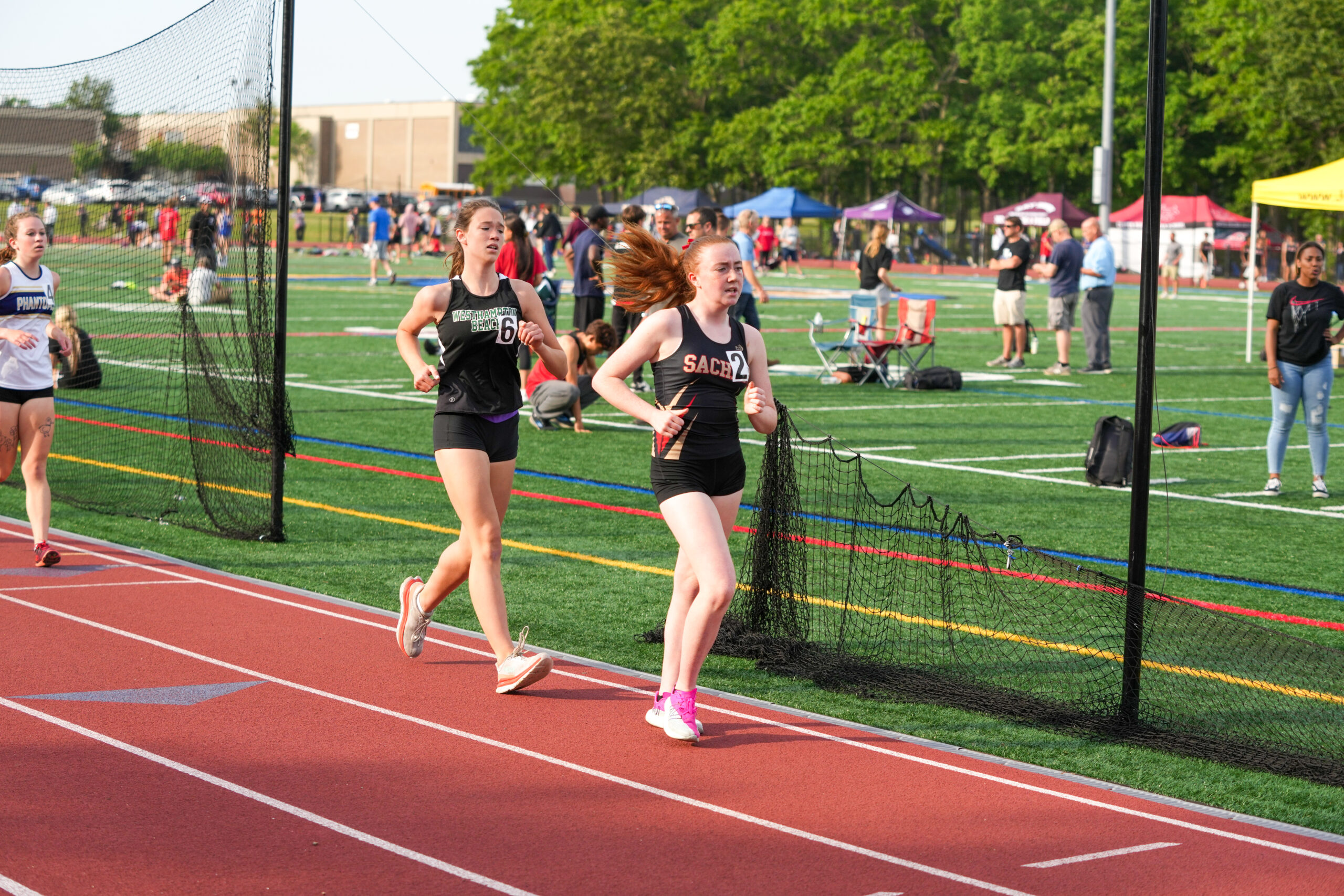 Freshman Maya Cirincione competes in the 1,500-meter race walk at the state qualifiers. RON ESPOSITO