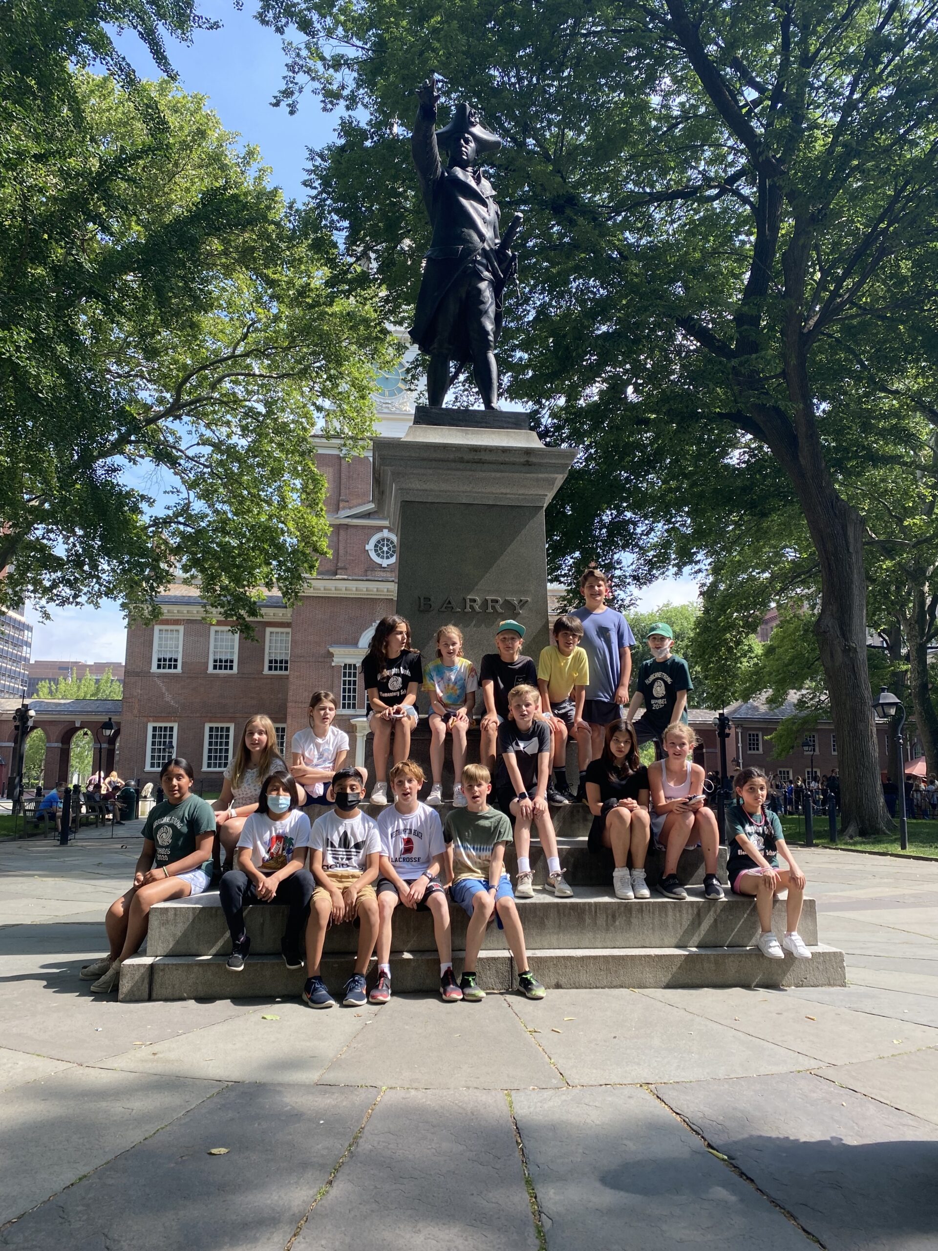 Fifth grade students at Westhampton Beach Elementary School recently took an educational field trip to Philadelphia. They explored the city’s vast history at sites such as the National Constitution Center and Elfreth’s Alley Museum, where the exhibits correlated to the social studies curriculum they have been studying. COURTESY WESTHAMPTON BEACH SCHOOL DISTRICT