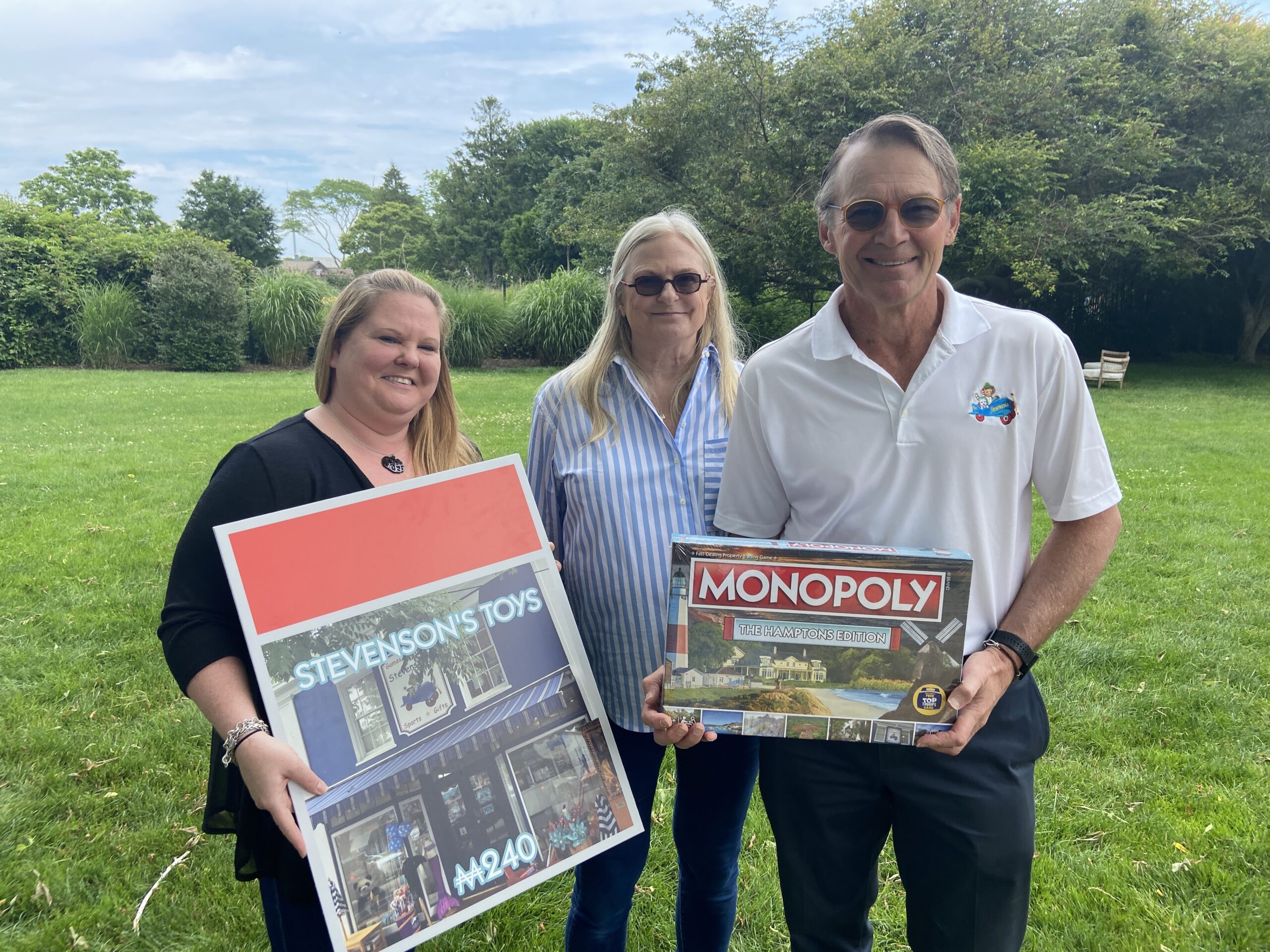 BY JULIA HEMING Roy Stevenson (left) has dreamed of having Hamptons Monopoly since he opened his story 20 years ago.