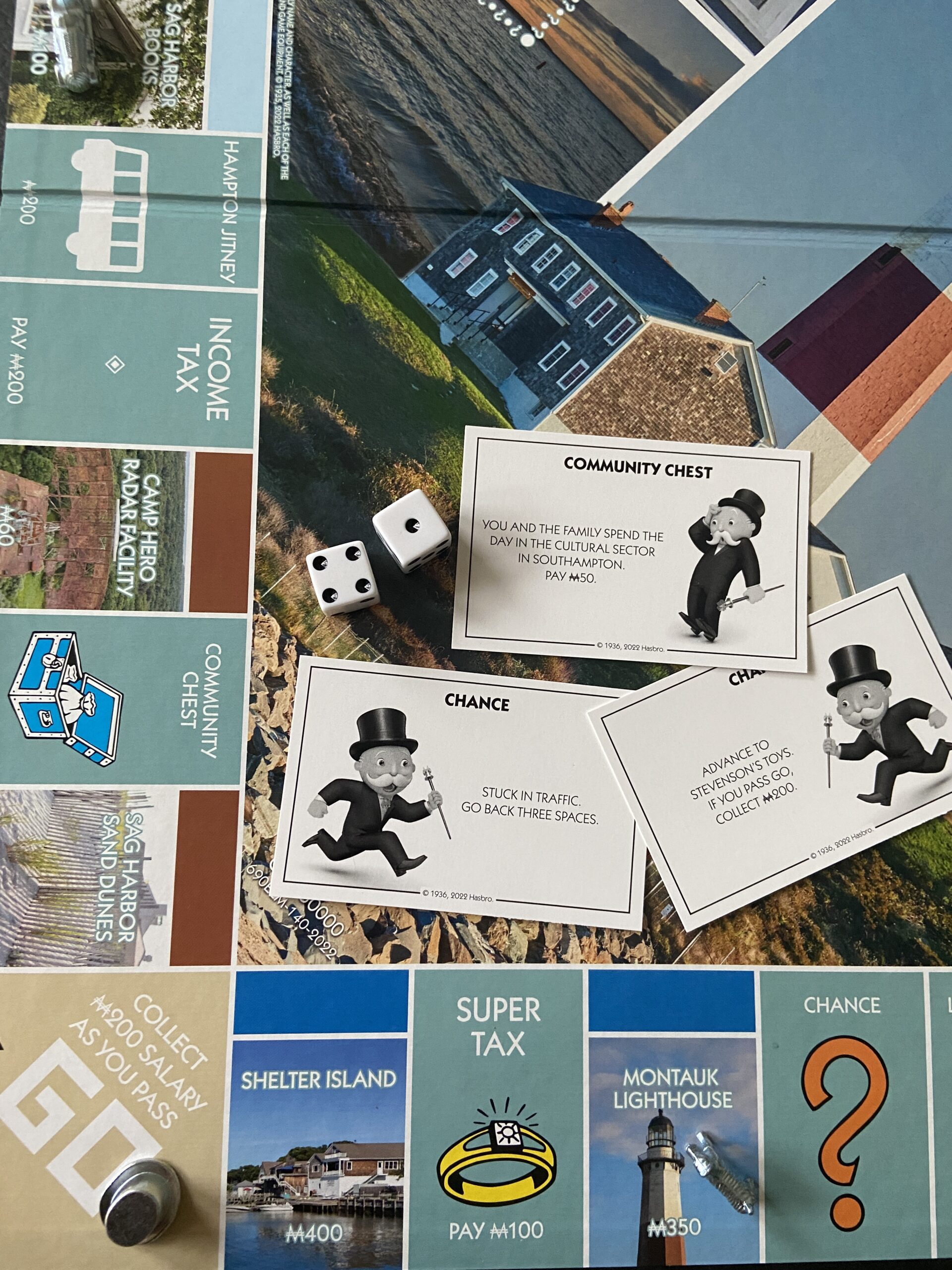 BY JULIA HEMING Monopoly Hamptons edition features unique community chest and chance cards.