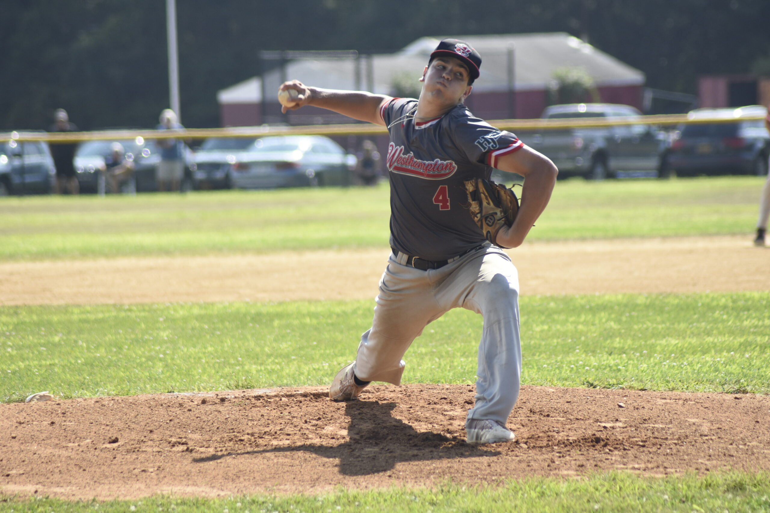 Charles Aurandt (St. Josephs) got the start in game three of the HCBL semifinal series on Thursday, July 28, in Bellport.    DREW BUDD