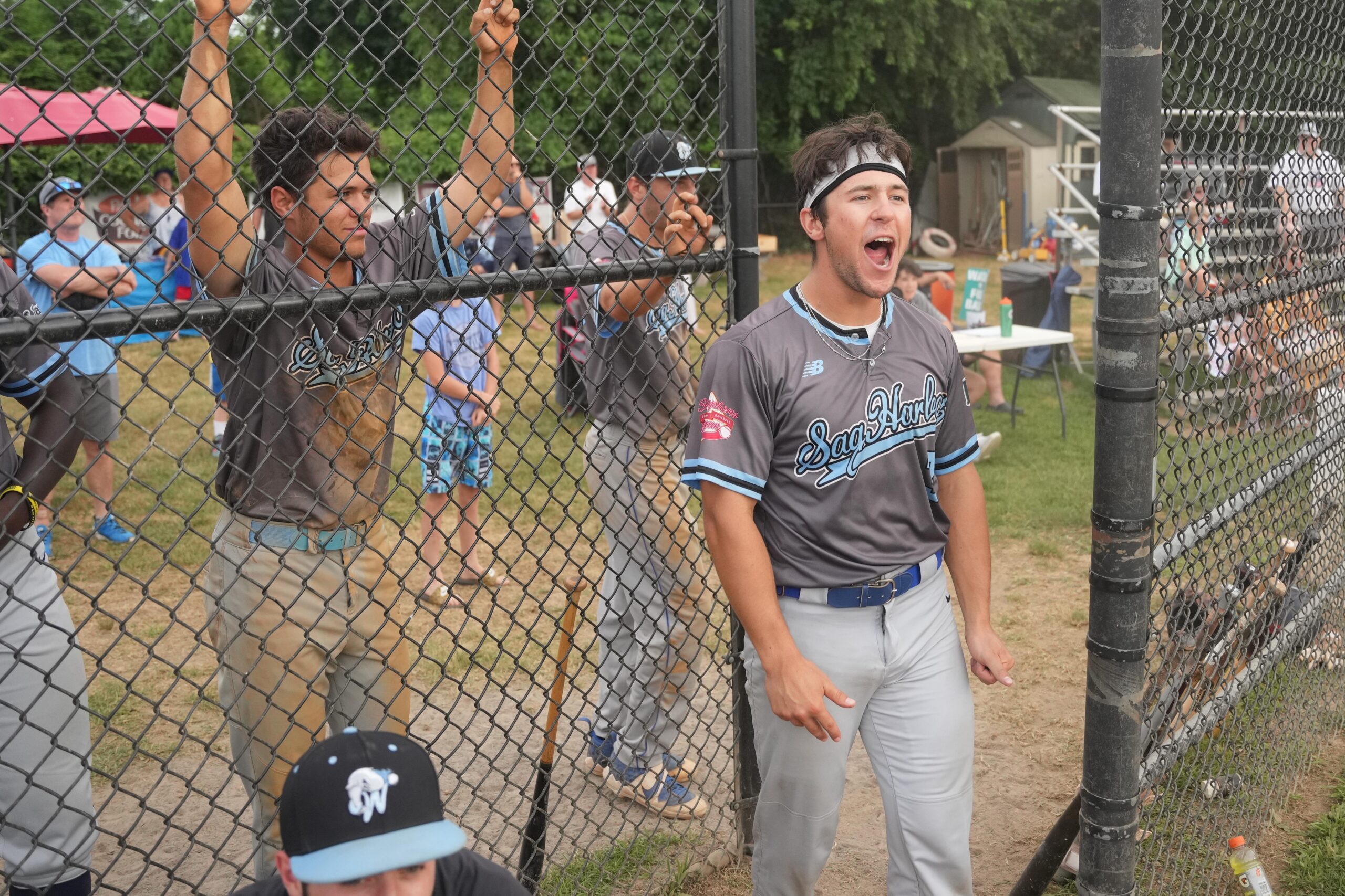 Will Pacheco and the Whalers are pumped after taking a big lead midway through Wednesday's game.   RON ESPOSITO