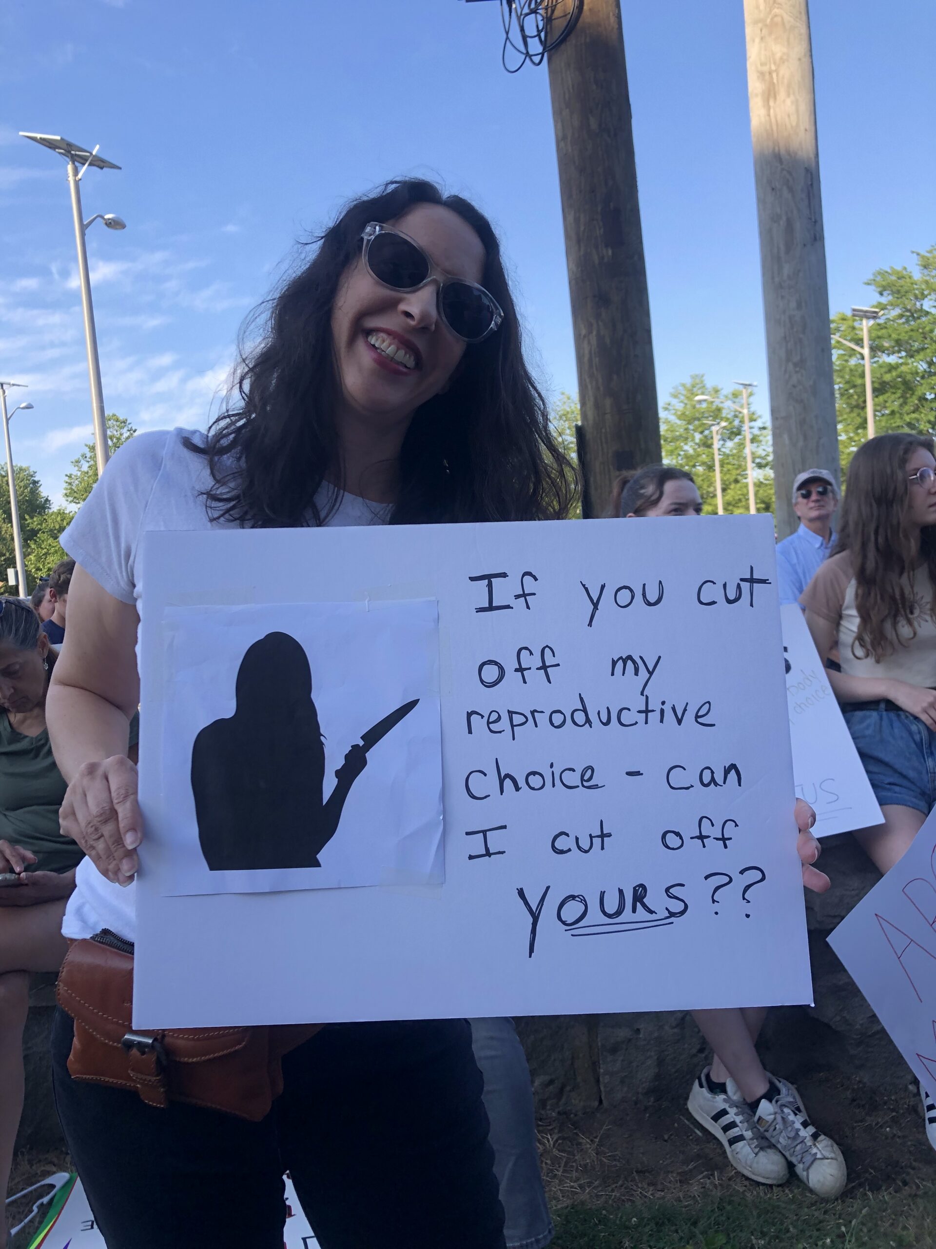Protesters brought homemade signs and banners that expressed their feelings about the overturning of Roe vs. Wade. It was a diverse crowd, with people of all ages, including many who brought their young children with them. CAILIN RILEY PHOTOS