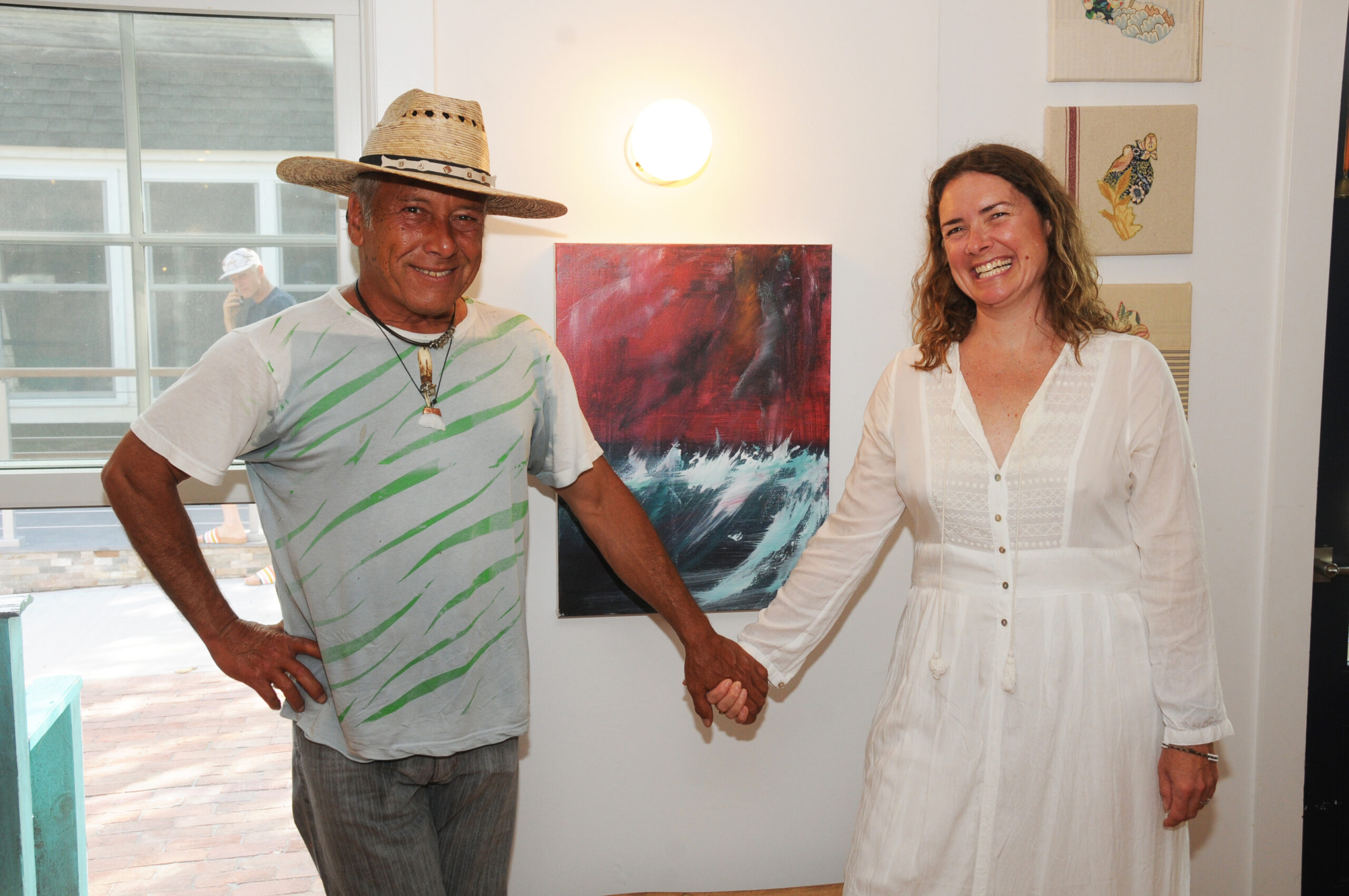 Artist Dalton Portella and Aynsley Schöpfer at the opening reception of 