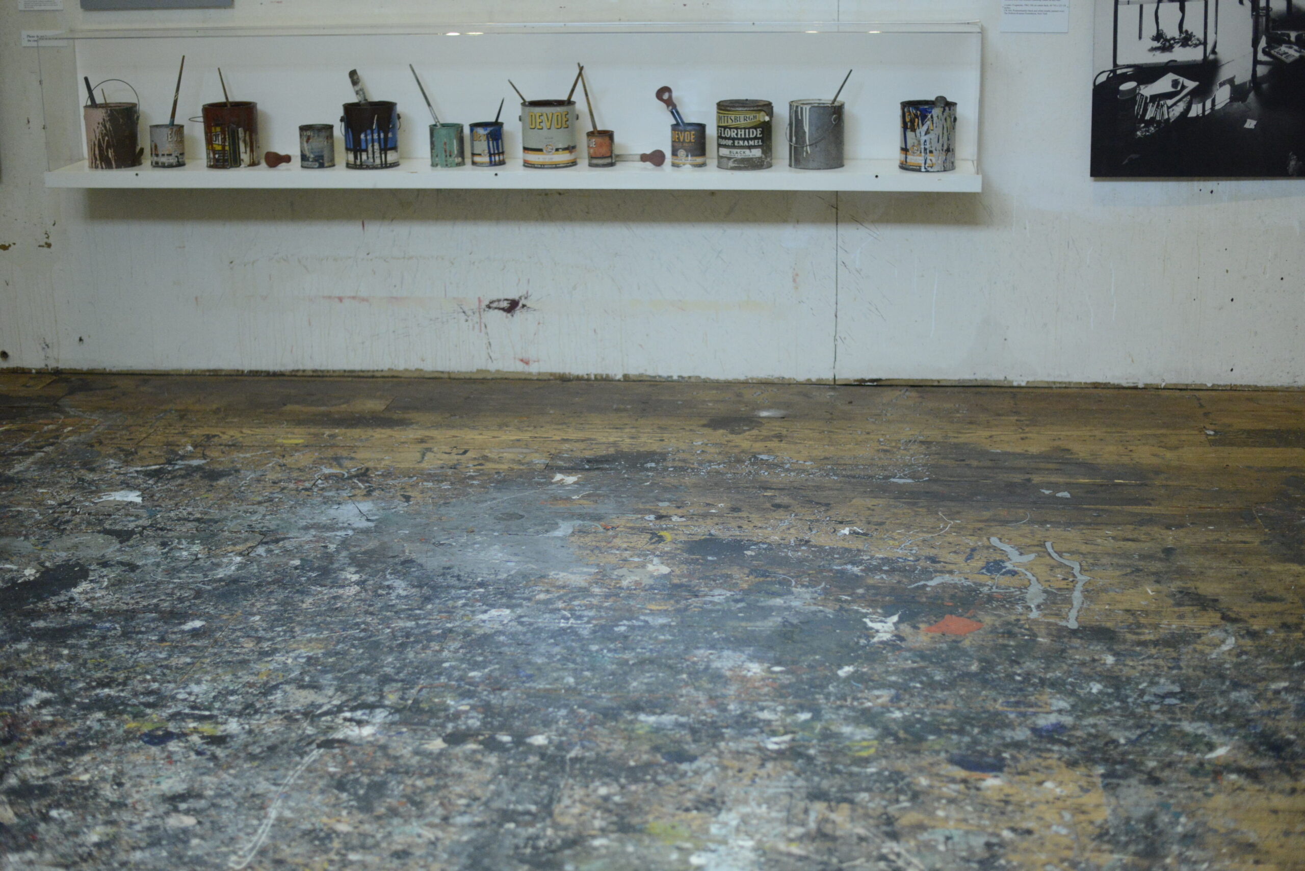 The floor of Jackson Pollock's studio at the Pollock-Krasner house in East Hampton. JULIA HEMING