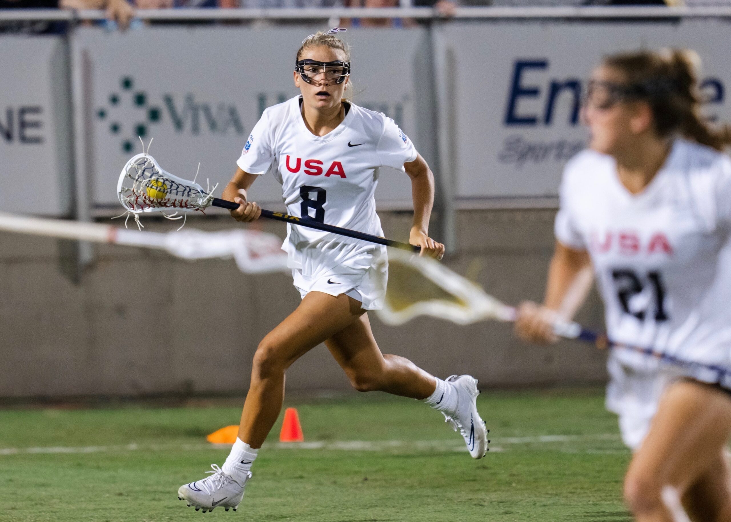 Boston College rising junior and former Westhampton Beach standout Belle Smith competed for the United States women’s Super Sixes team, which earned a silver medal. USA LACROSSE