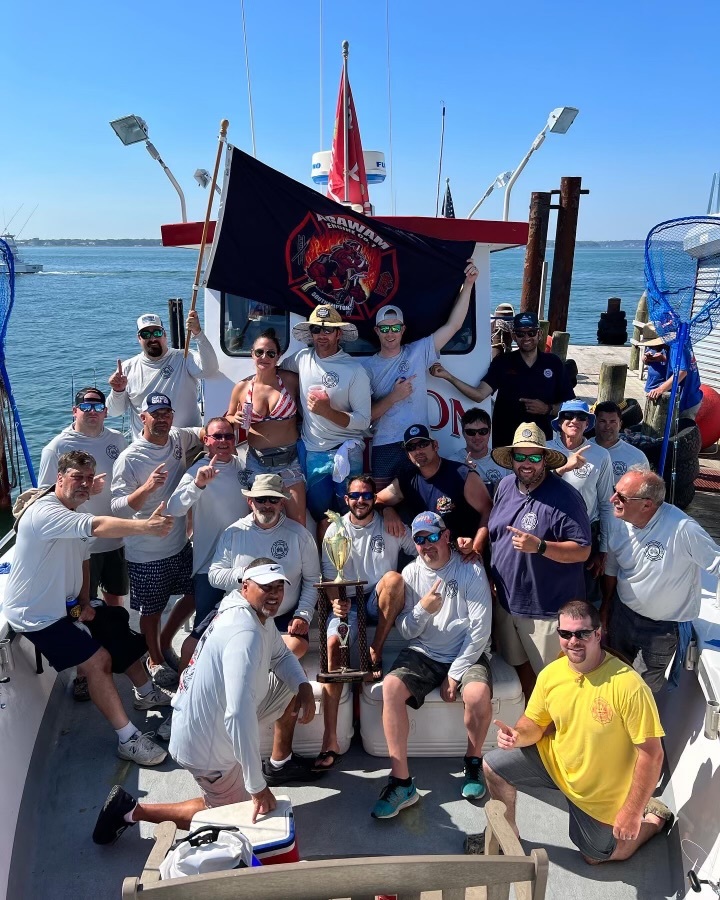 The crew from Agawam Hose Company No. 1 of the Southampton Fire Department held their annual Rick Fowler memorial fishing trip last week aboard the Hampton Lady.