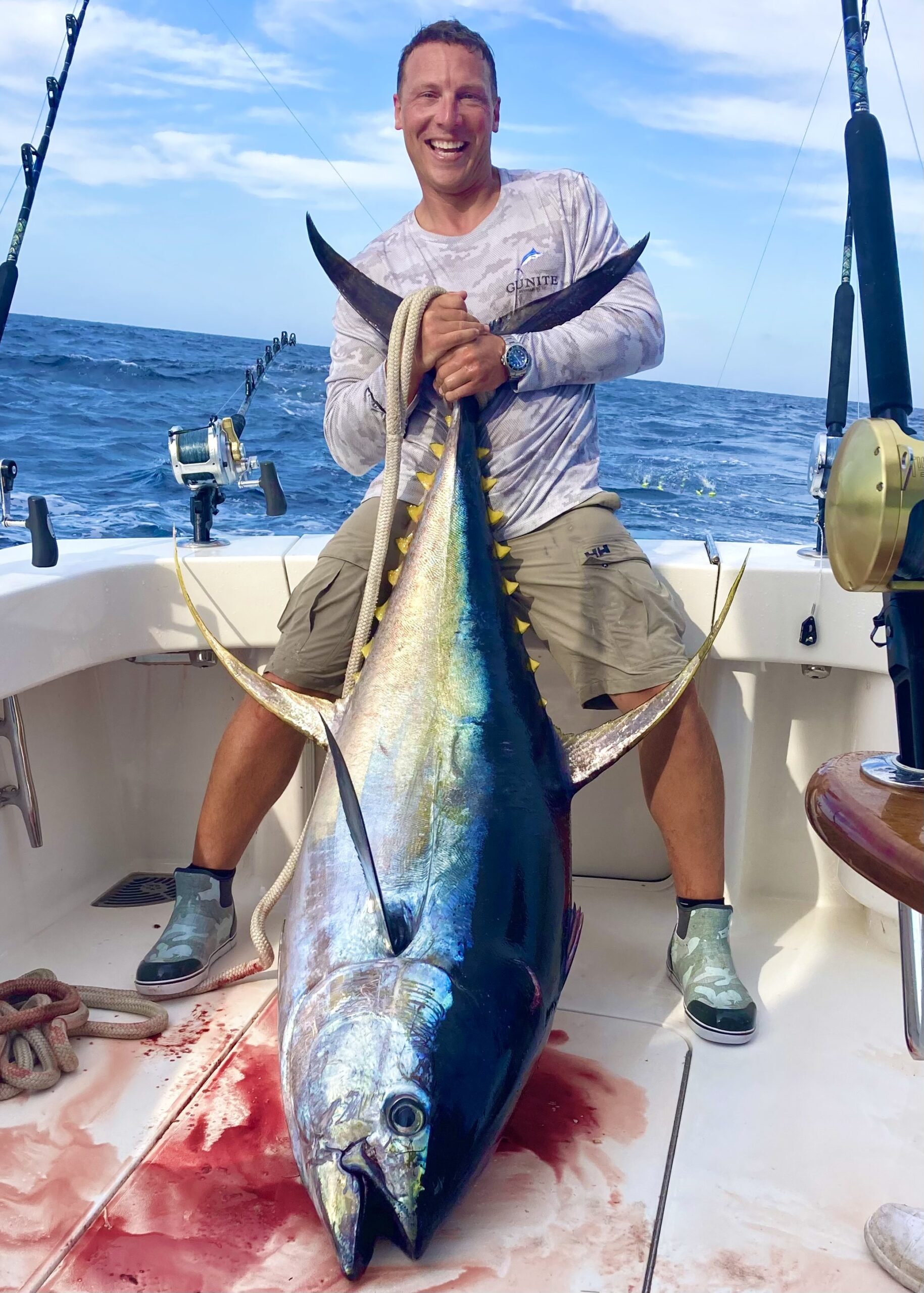 Kevin Norden and his crew caught this rare pelagic trophy, a 180-pound yellowfin tuna, during the Hamptons Offshore Invitational big game fishing tournament last week.