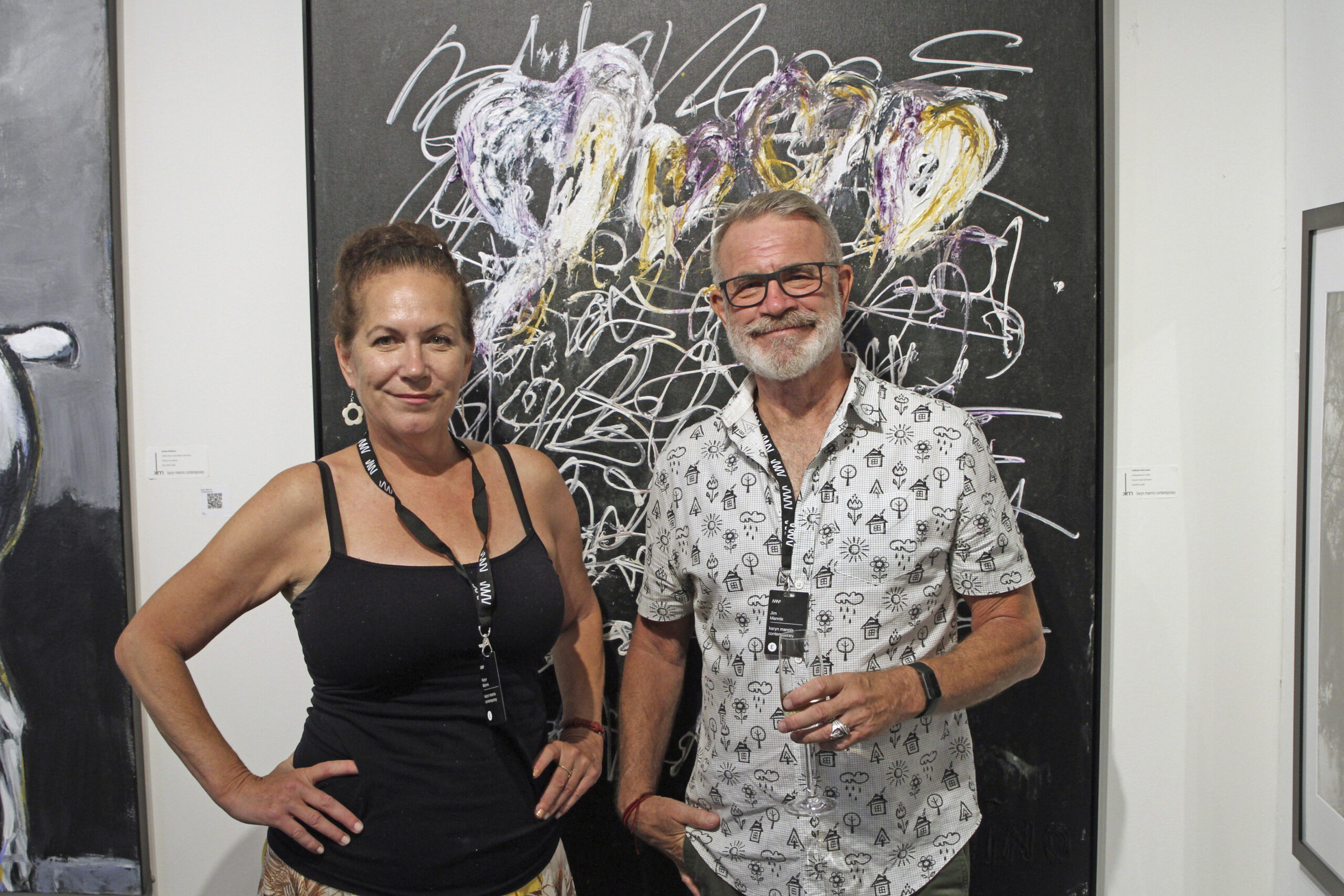 Karyn and Jim Mannix at the opening of Art Market Hamptons at Nova's Ark Project on August 11.   TOM KOCHIE
