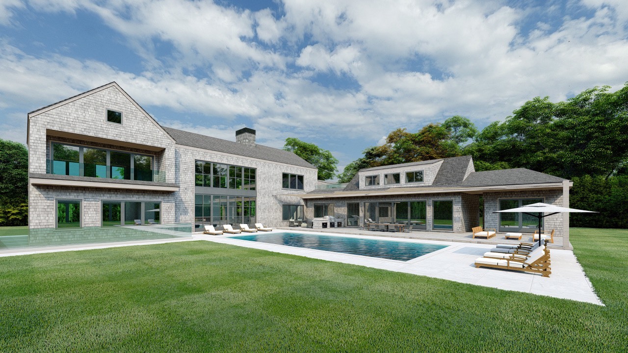 A rendering of the recently sold new home on Judson Lane in East Hampton. STUDIOLAB DESIGN